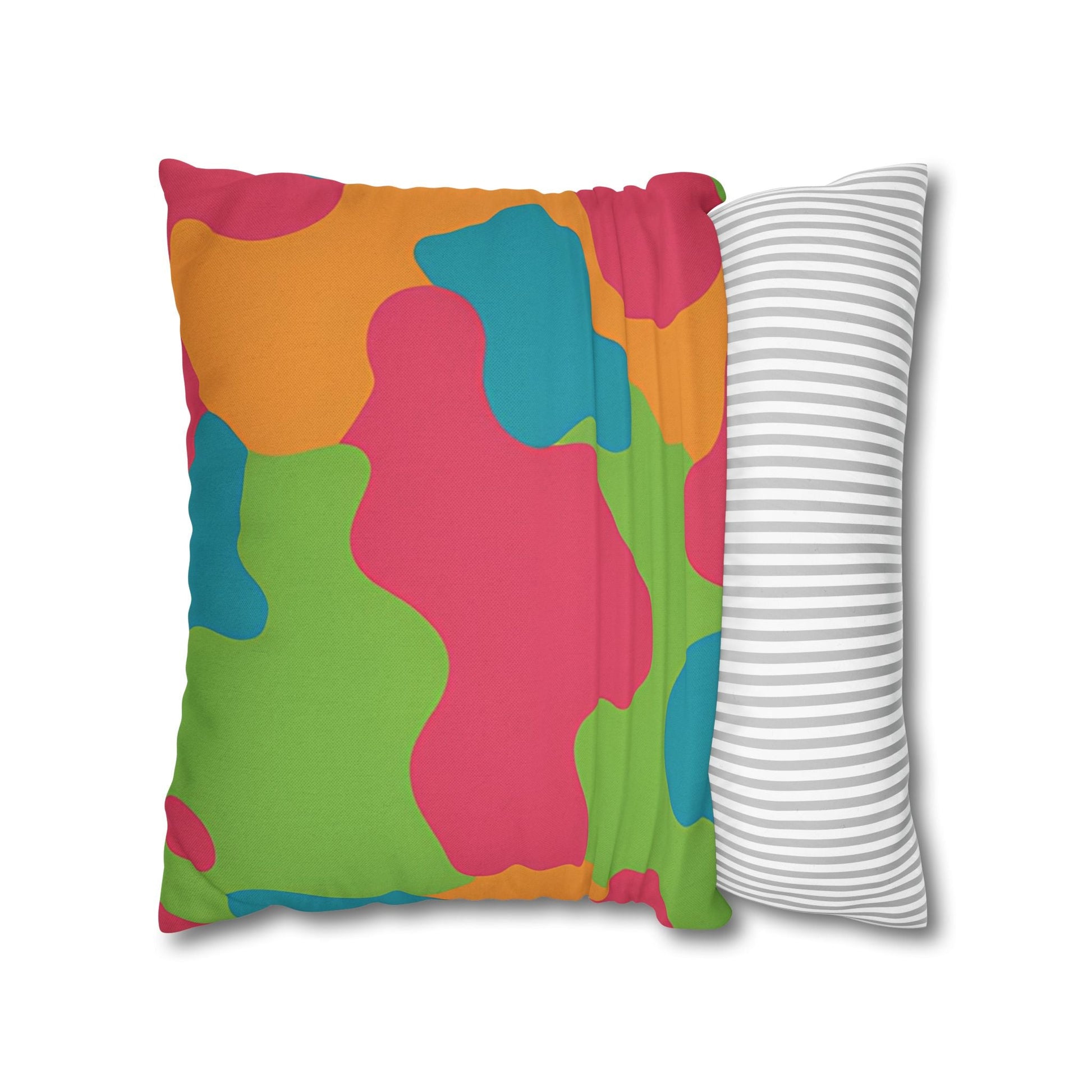 Vibrant Abstract Camo Throw Pillow, Artsulli - Art is Long, Life is Short, Home Decor, , , , , , , 