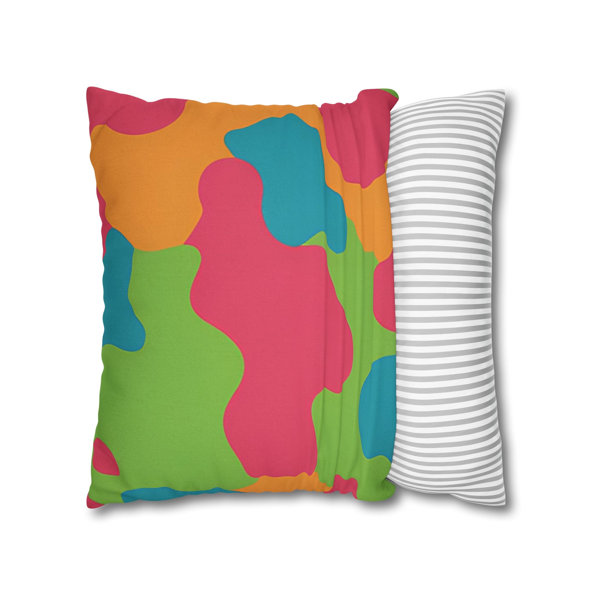 Vibrant Abstract Camo Throw Pillow, Artsulli - Art is Long, Life is Short, Home Decor, , , , , , , 