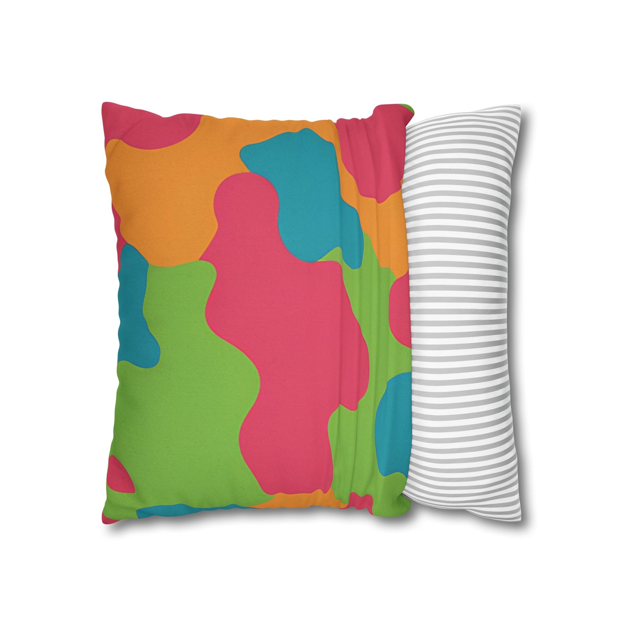 Vibrant Abstract Camo Throw Pillow, Artsulli - Art is Long, Life is Short, Home Decor, , , , , , , 