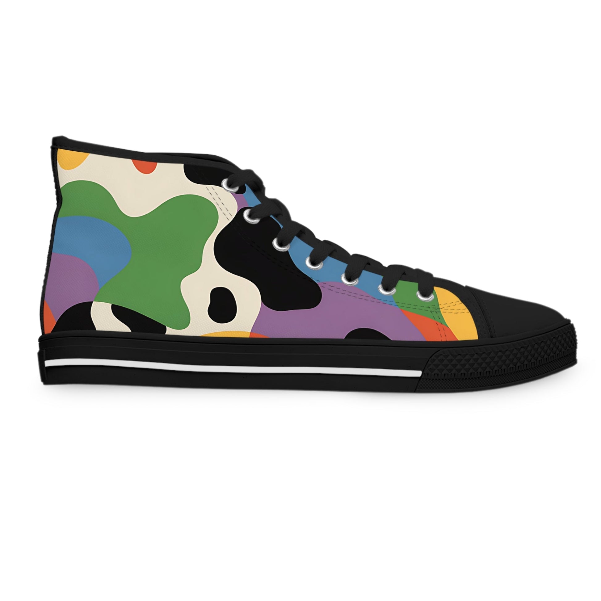 Vibrant Abstract Canvas High Tops, Artsulli - Art is Long, Life is Short, Shoes, , , , , , , 