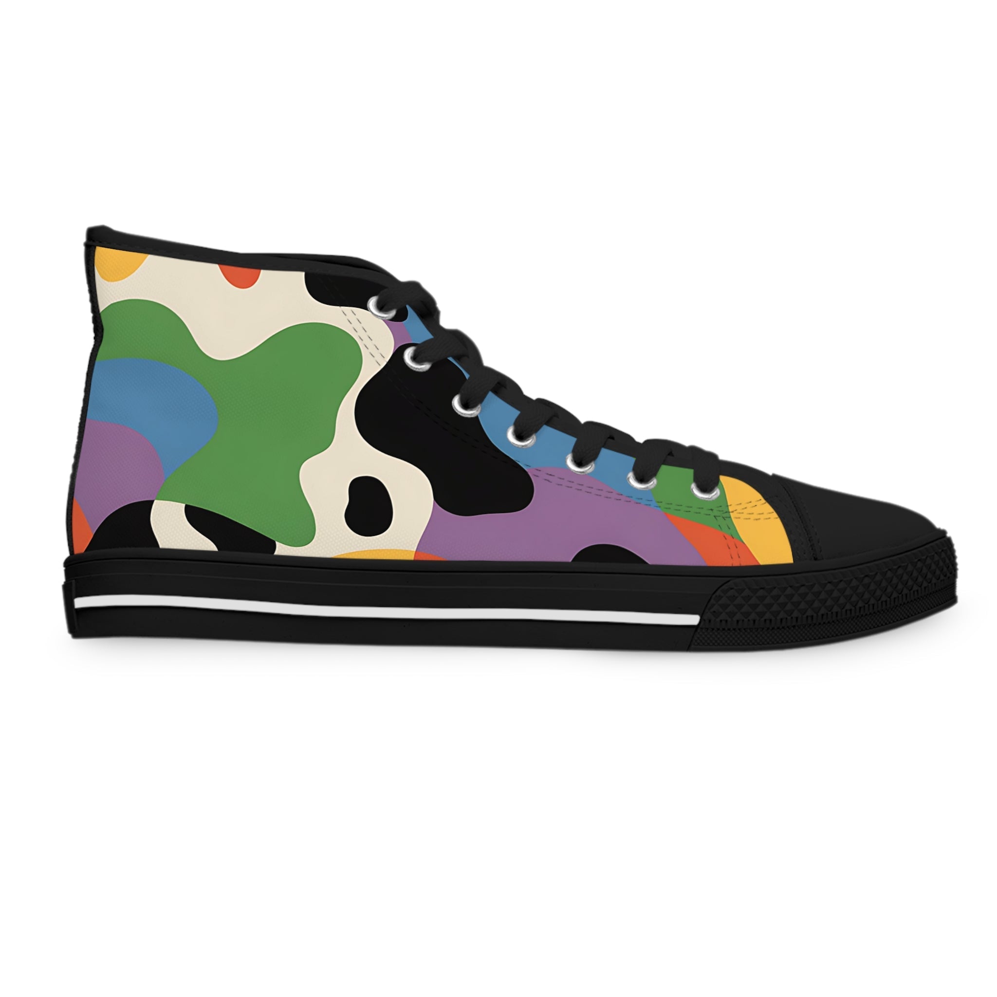 Vibrant Abstract Canvas High Tops, Artsulli - Art is Long, Life is Short, Shoes, , , , , , , 