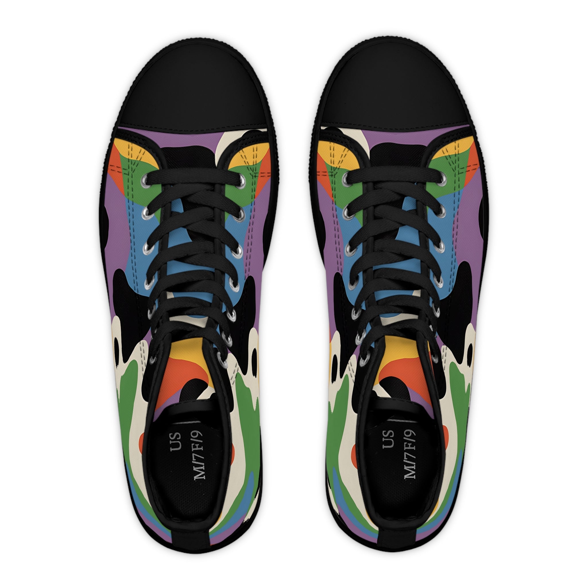 Vibrant Abstract Canvas High Tops, Artsulli - Art is Long, Life is Short, Shoes, , , , , , , 
