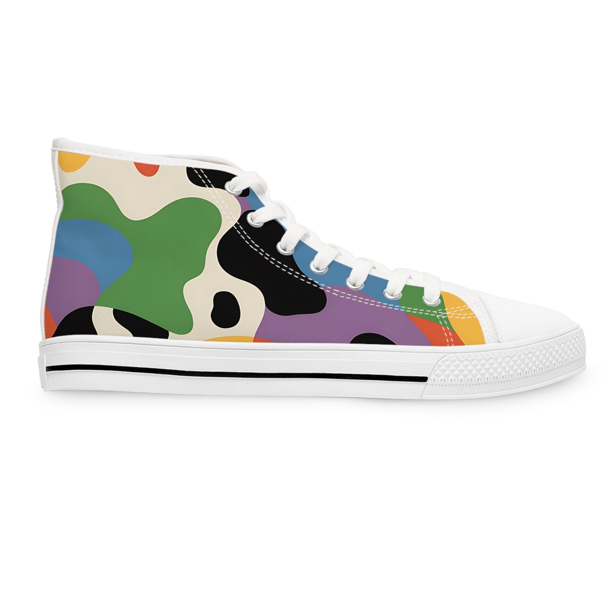 Vibrant Abstract Canvas High Tops, Artsulli - Art is Long, Life is Short, Shoes, , , , , , , 
