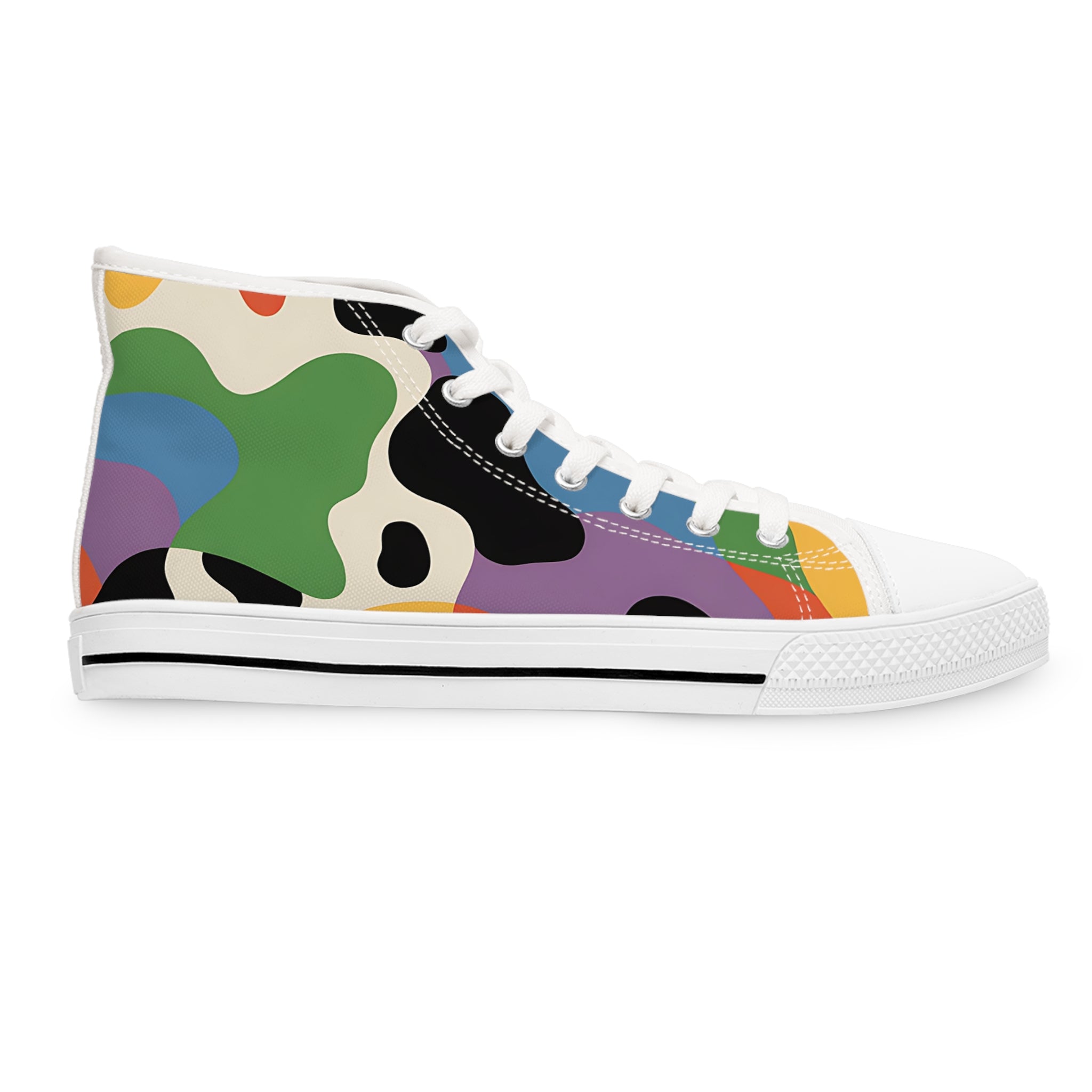 Vibrant Abstract Canvas High Tops, Artsulli - Art is Long, Life is Short, Shoes, , , , , , , 