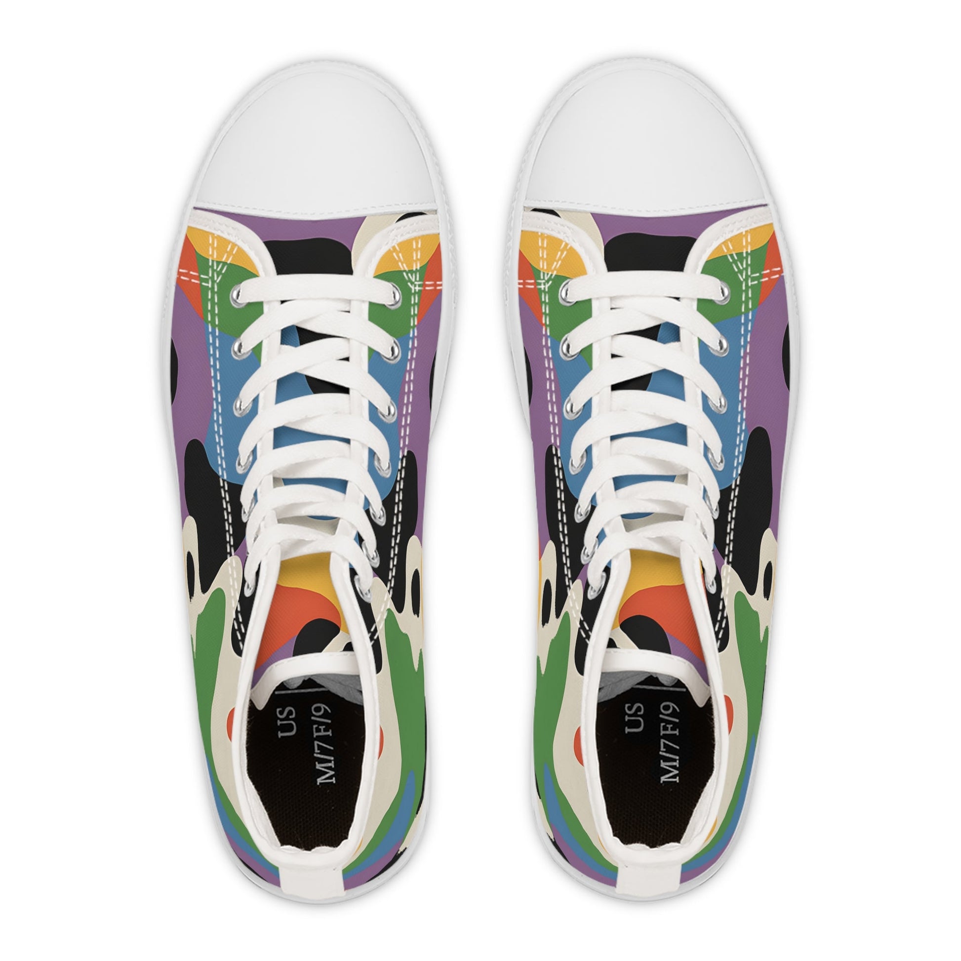 Vibrant Abstract Canvas High Tops, Artsulli - Art is Long, Life is Short, Shoes, , , , , , , 