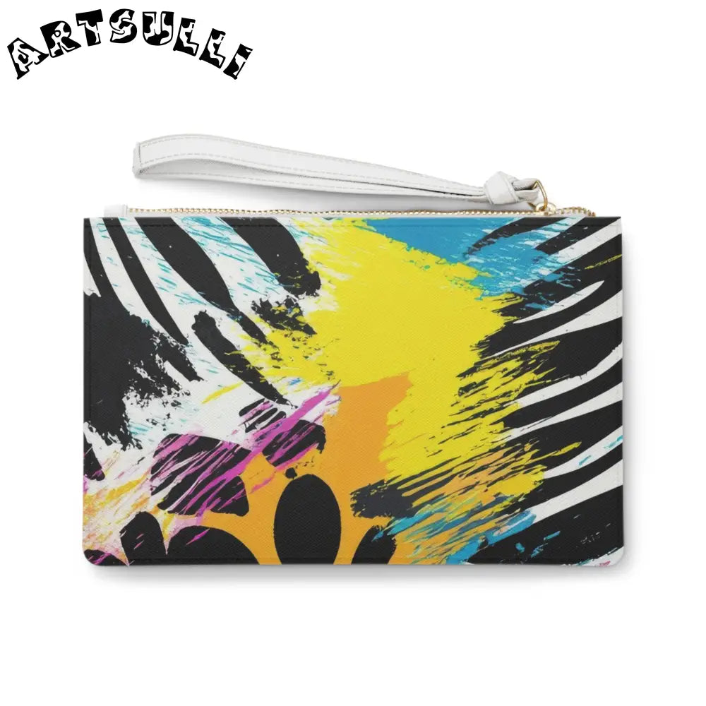 Vibrant Abstract Clutch Bag Assembled in the USA, Artsulli - Art is Long, Life is Short, Bags, , , , , , , 