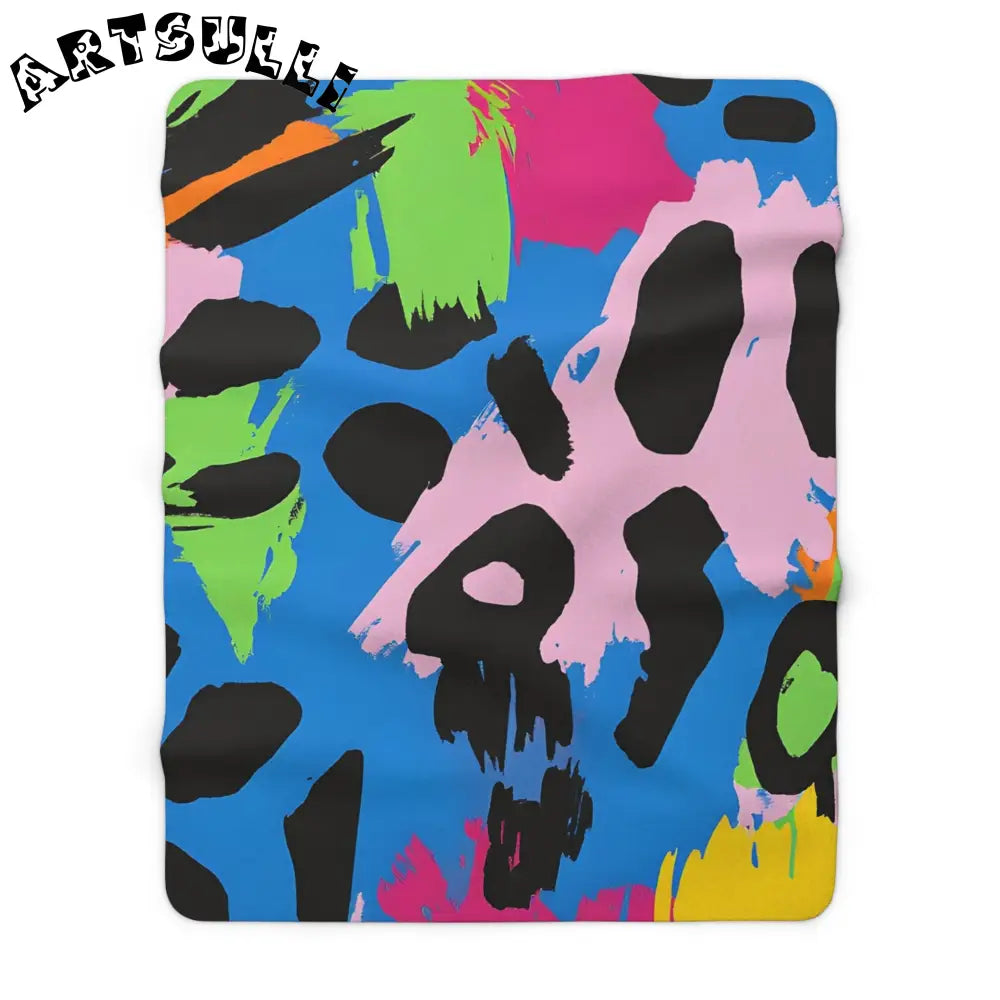 Vibrant Abstract Cozy Fleece Blanket, Artsulli - Art is Long, Life is Short, Home Decor, Size, 60" × 80", , , , , 29793963074242291352
