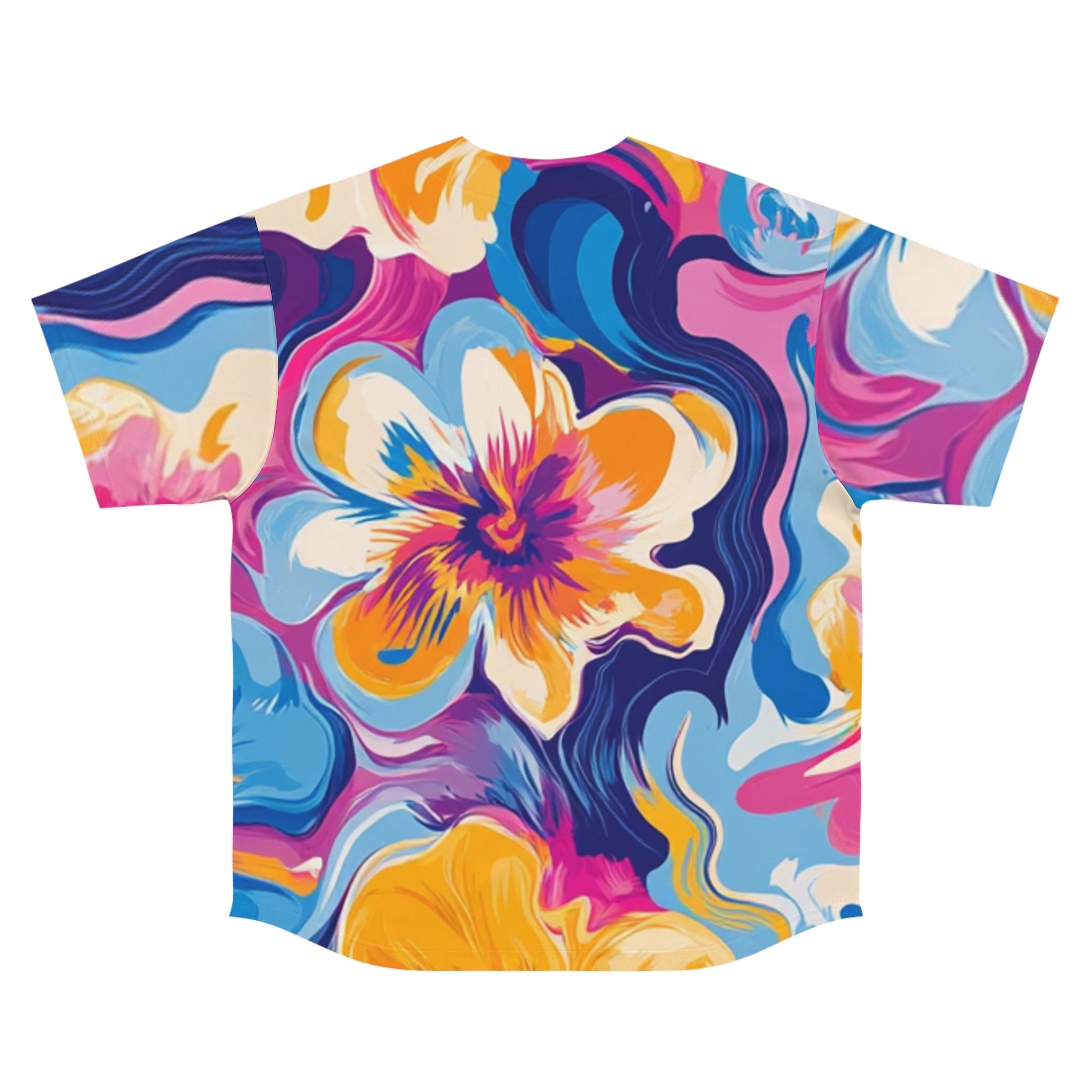 Vibrant Abstract Floral Baseball Jersey, Artsulli - Art is Long, Life is Short, All Over Prints, , , , , , , 