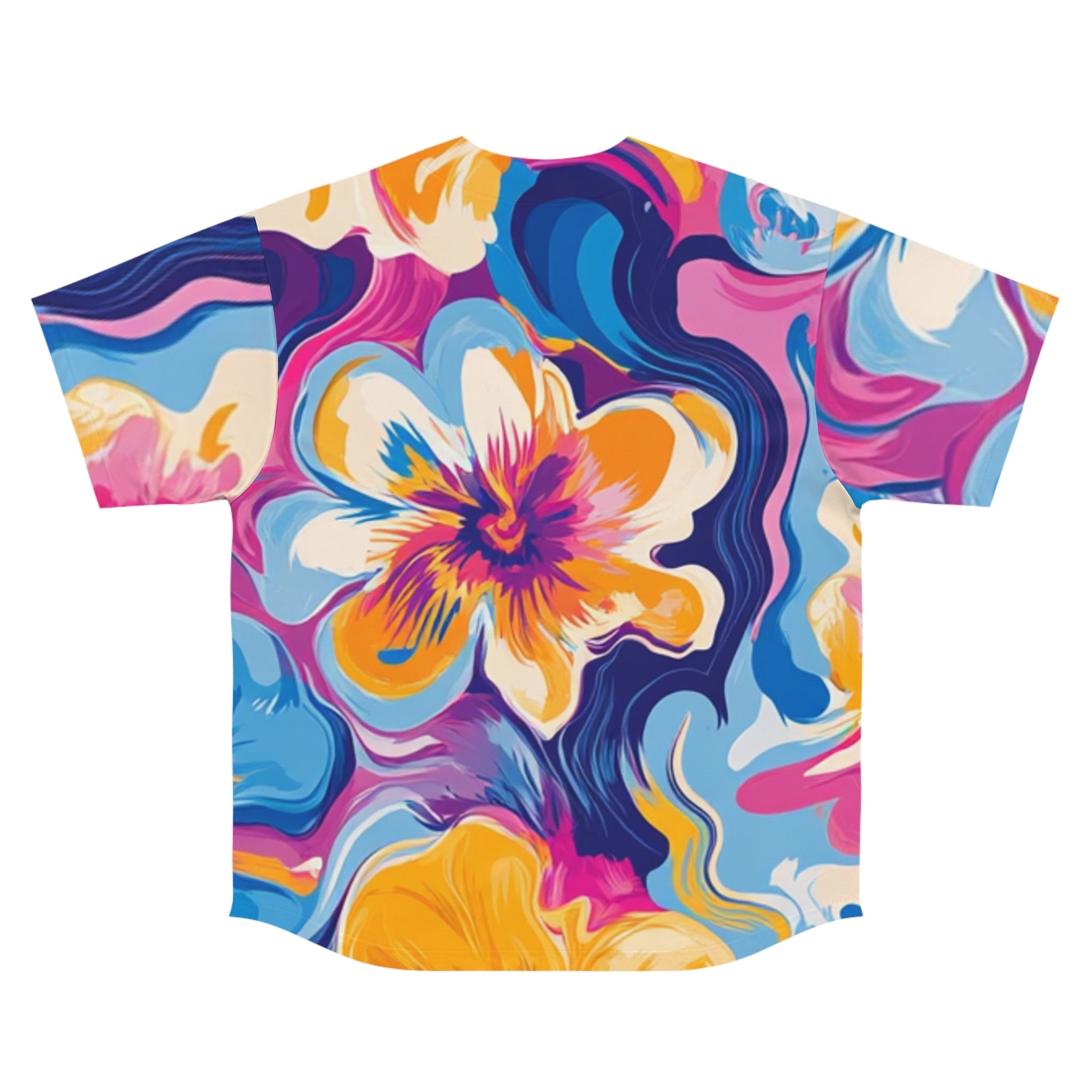 Vibrant Abstract Floral Baseball Jersey, Artsulli - Art is Long, Life is Short, All Over Prints, , , , , , , 