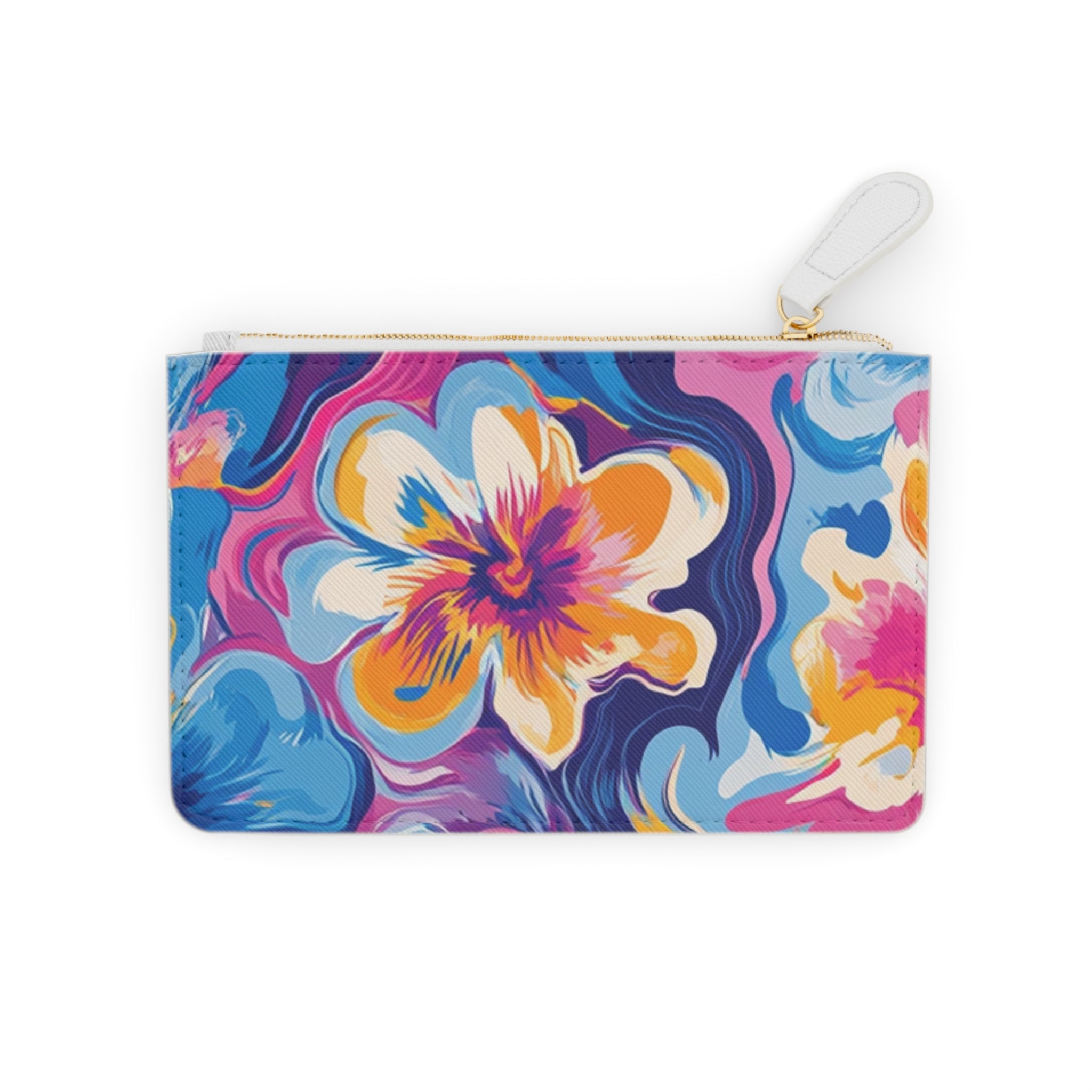 Vibrant Abstract Floral Clutch Bag, Artsulli - Art is Long, Life is Short, Bags, Size, 6.3” x 4”, Color, White, , , 40858815283527468365