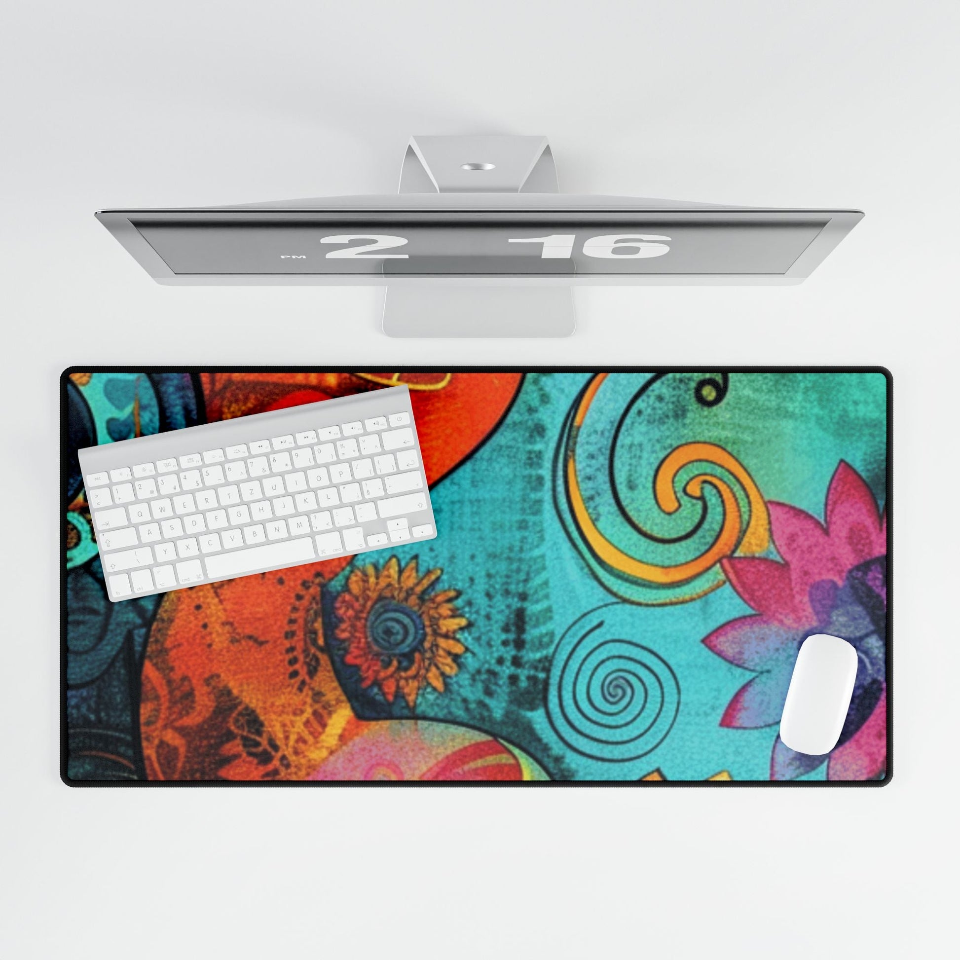Vibrant Abstract Floral Desk Mat, Artsulli - Art is Long, Life is Short, Home Decor, , , , , , , 