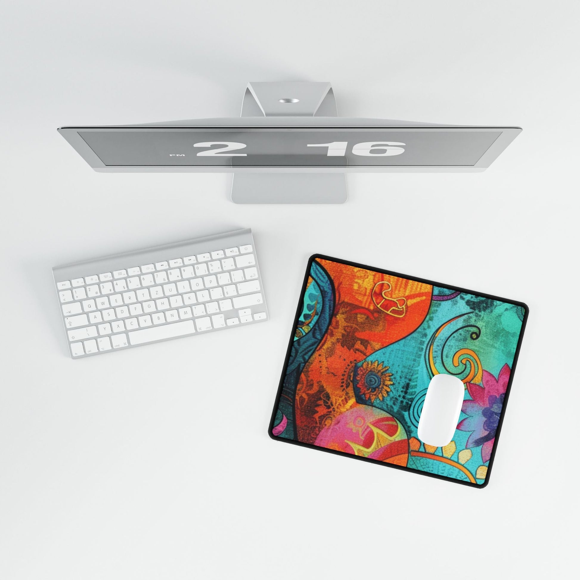 Vibrant Abstract Floral Desk Mat, Artsulli - Art is Long, Life is Short, Home Decor, , , , , , , 