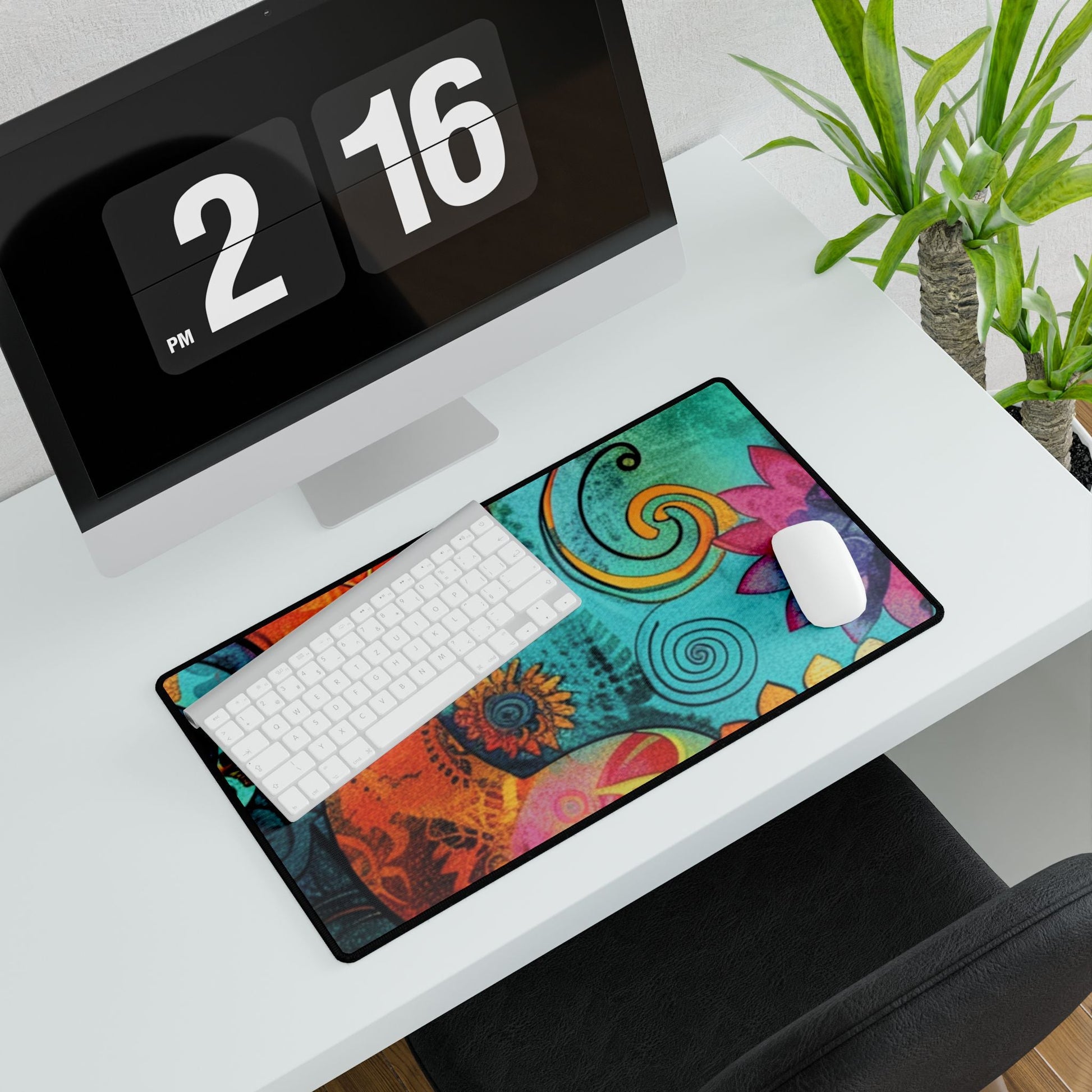 Vibrant Abstract Floral Desk Mat, Artsulli - Art is Long, Life is Short, Home Decor, , , , , , , 
