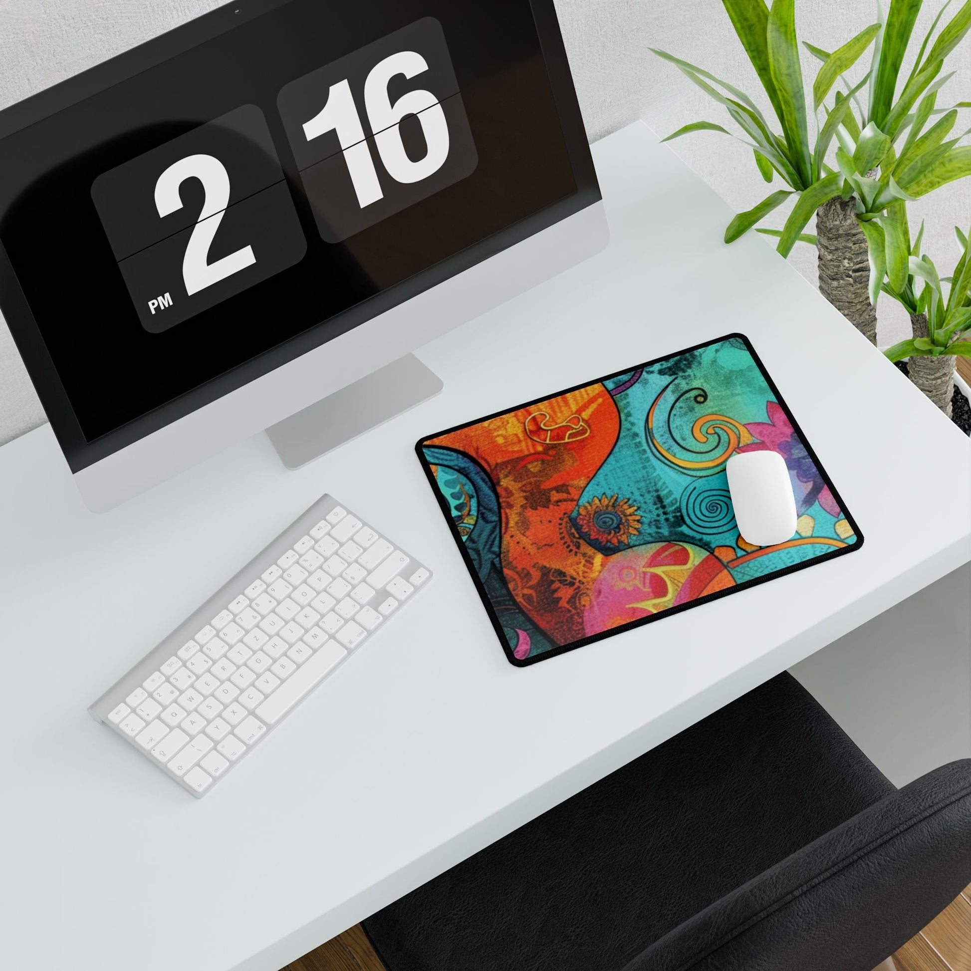 Vibrant Abstract Floral Desk Mat, Artsulli - Art is Long, Life is Short, Home Decor, , , , , , , 