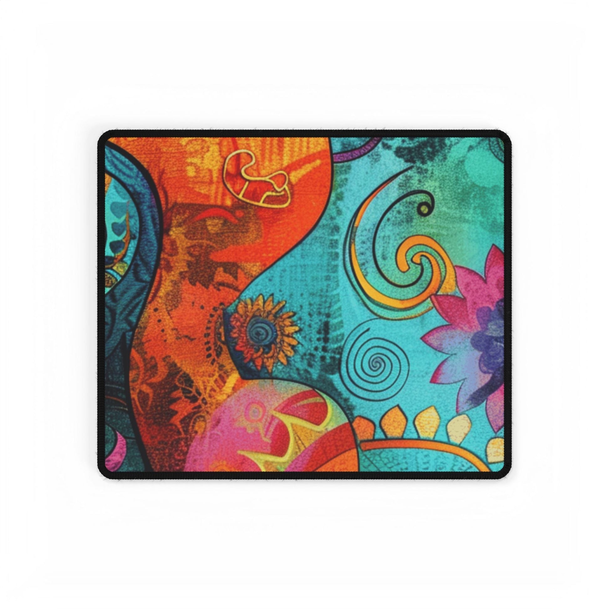Vibrant Abstract Floral Desk Mat, Artsulli - Art is Long, Life is Short, Home Decor, Size, 14.4" × 12.1", , , , , 26693593811230714072