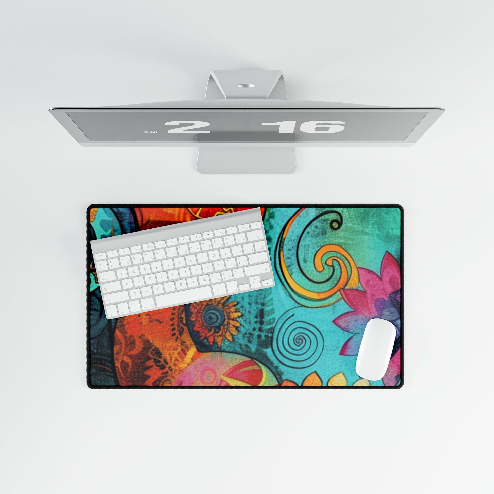 Vibrant Abstract Floral Desk Mat, Artsulli - Art is Long, Life is Short, Home Decor, , , , , , , 