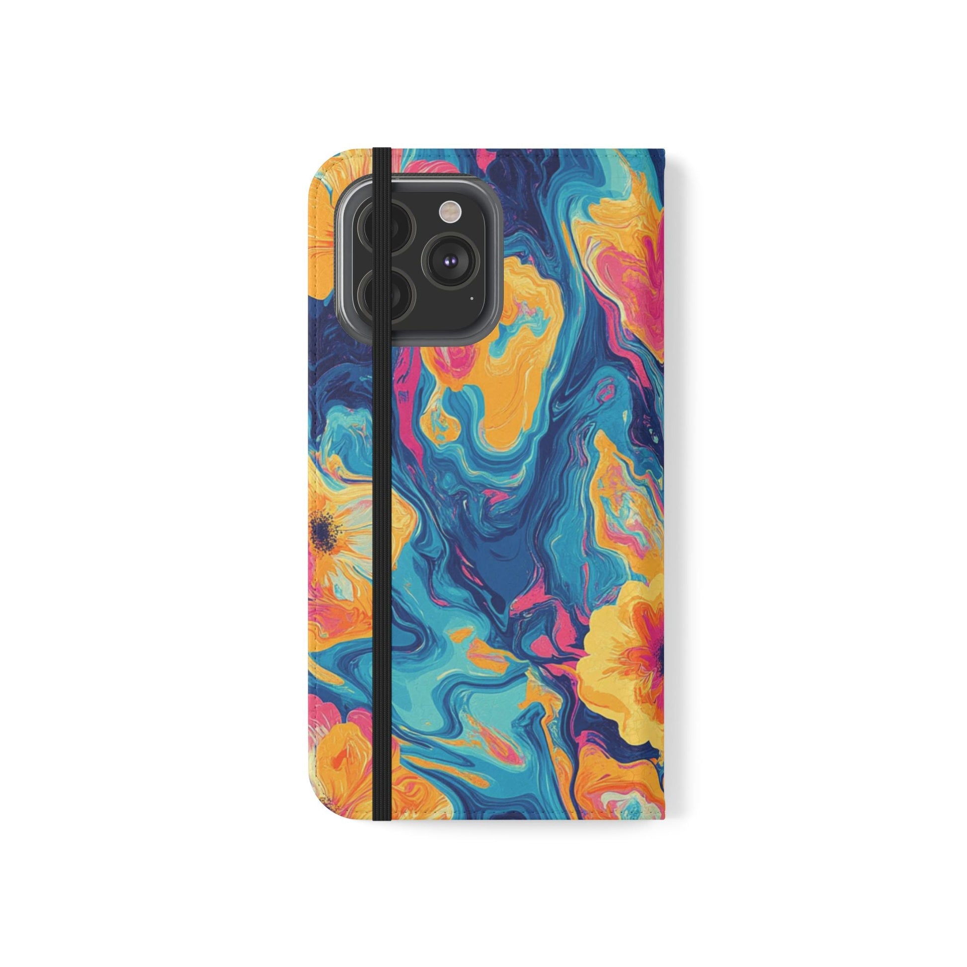 Vibrant Abstract Floral Flip Cases, Artsulli - Art is Long, Life is Short, Phone Case, , , , , , , 