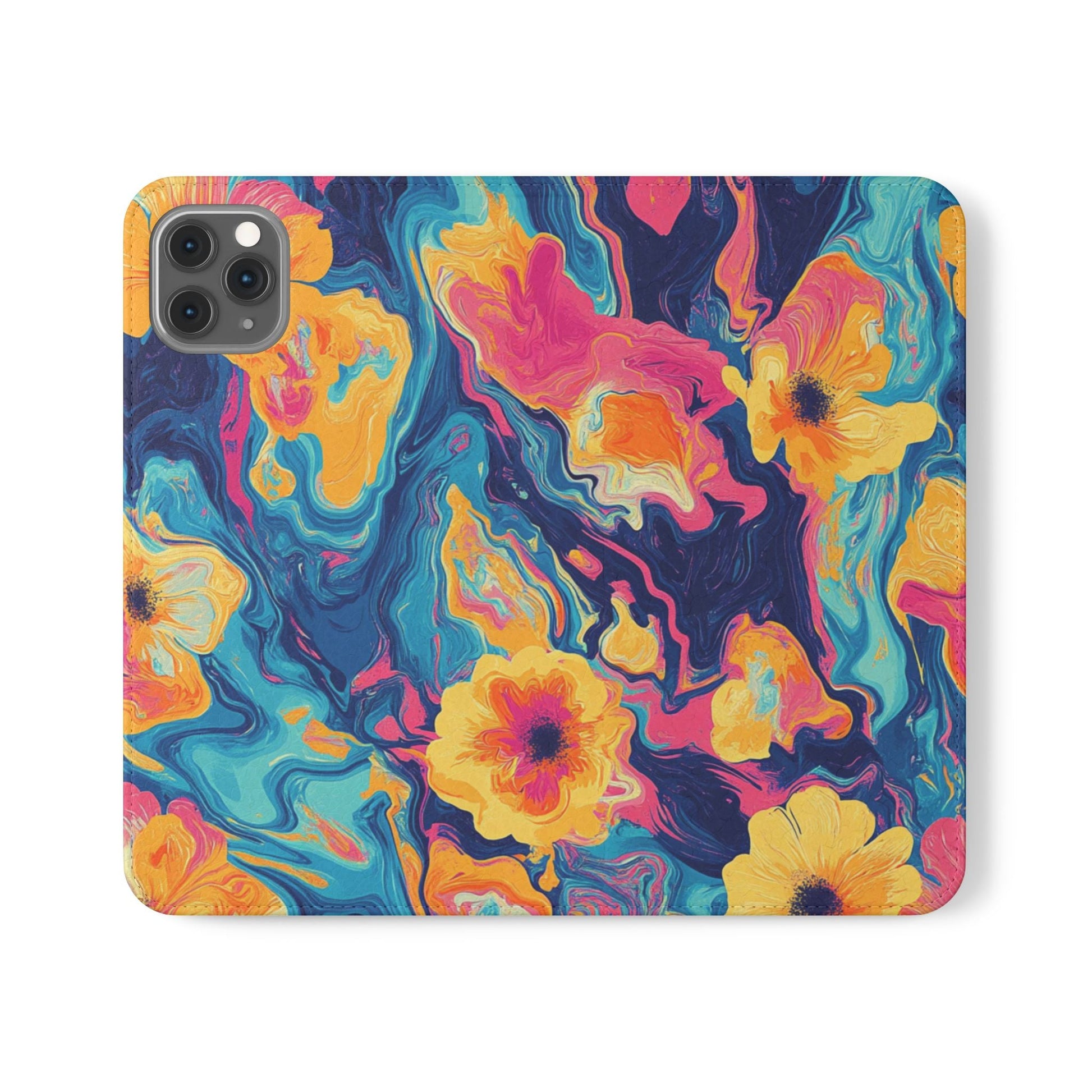 Vibrant Abstract Floral Flip Cases, Artsulli - Art is Long, Life is Short, Phone Case, Size, iPhone 11 Pro Max, , , , , 13039567125548737613