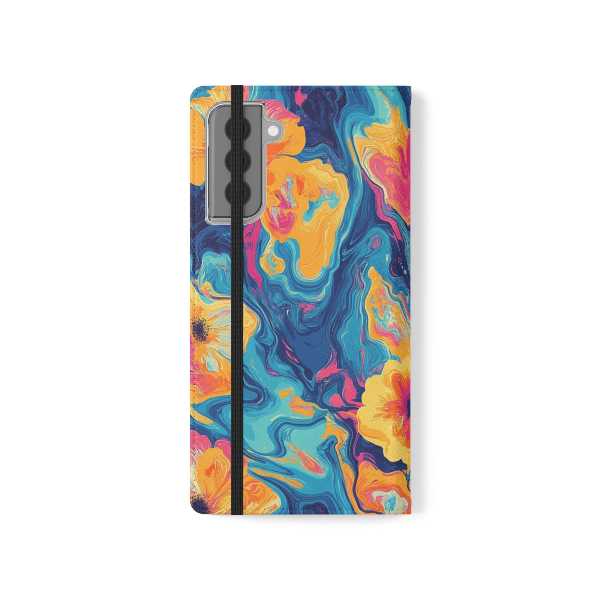 Vibrant Abstract Floral Flip Cases, Artsulli - Art is Long, Life is Short, Phone Case, , , , , , , 