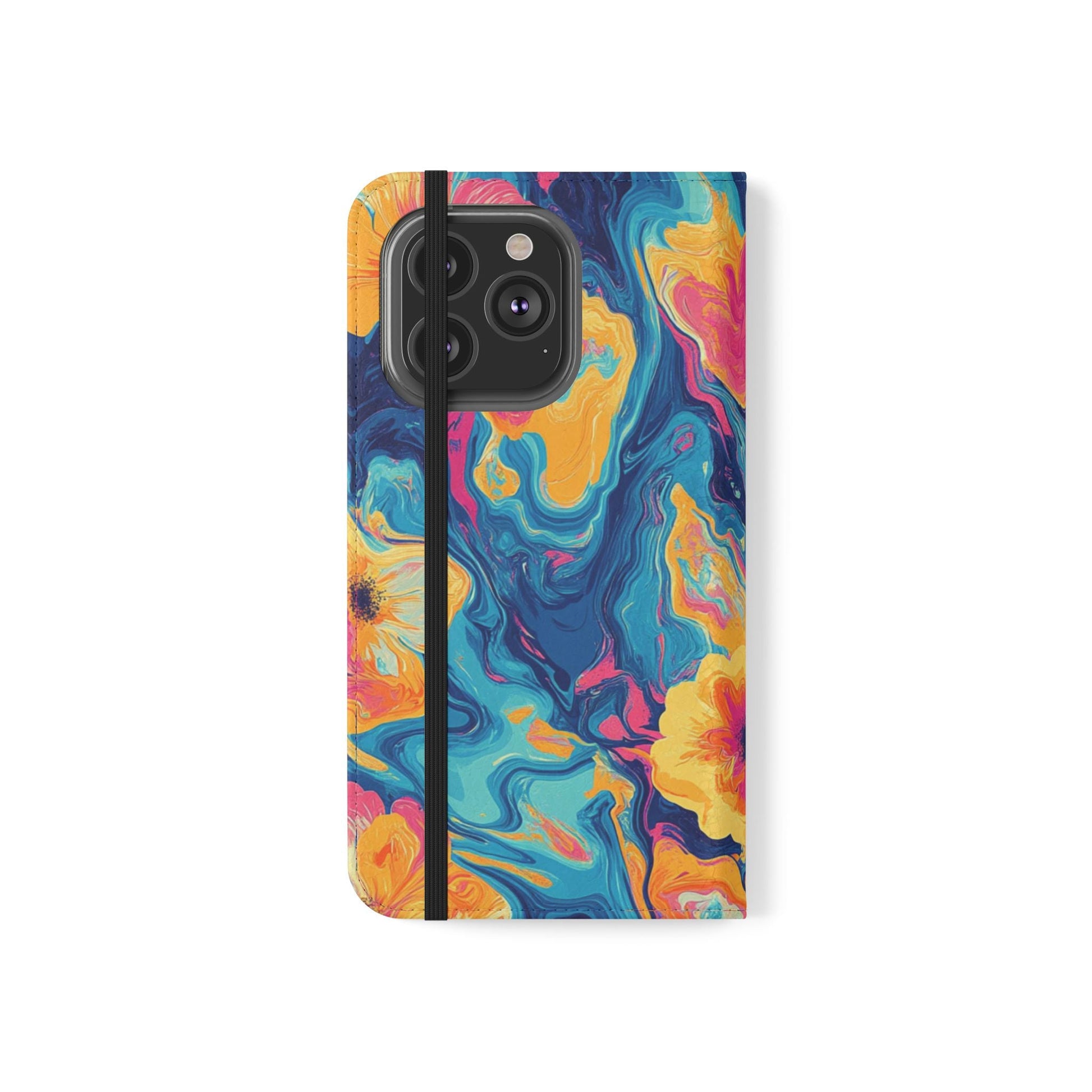Vibrant Abstract Floral Flip Cases, Artsulli - Art is Long, Life is Short, Phone Case, , , , , , , 