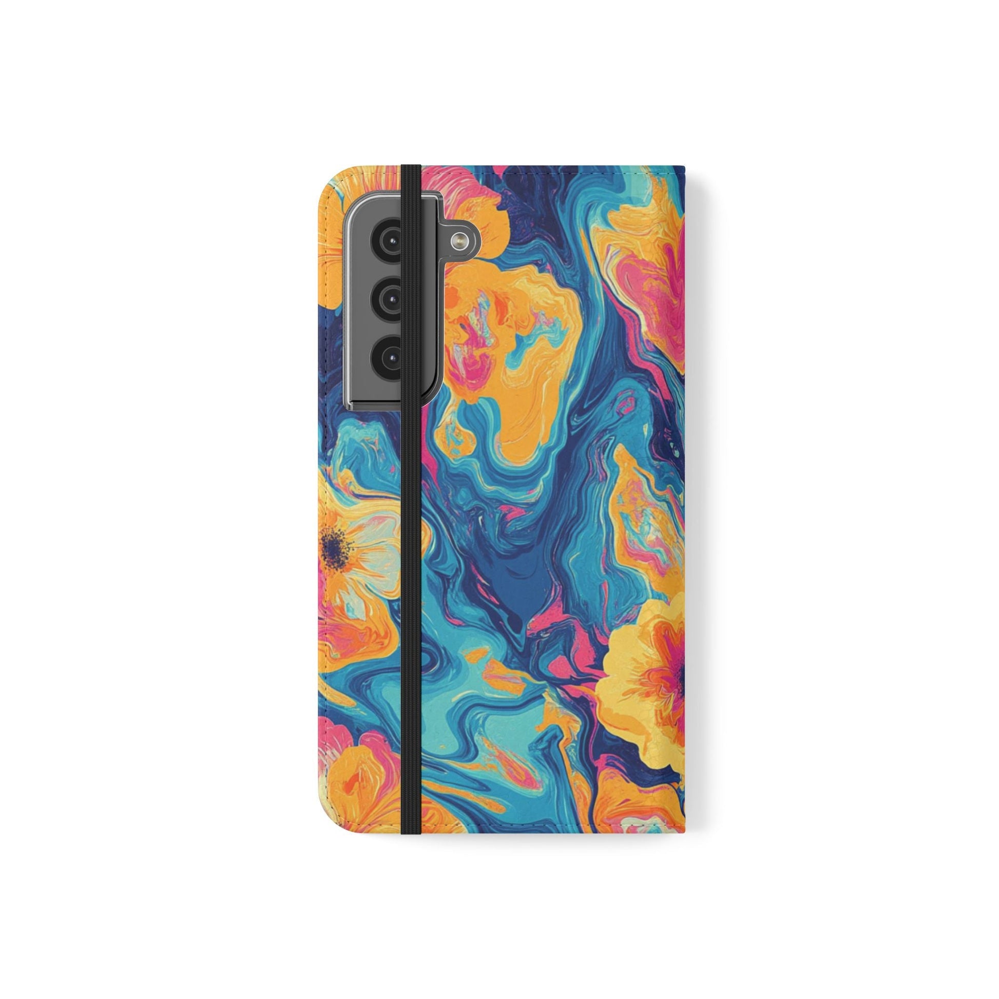 Vibrant Abstract Floral Flip Cases, Artsulli - Art is Long, Life is Short, Phone Case, , , , , , , 