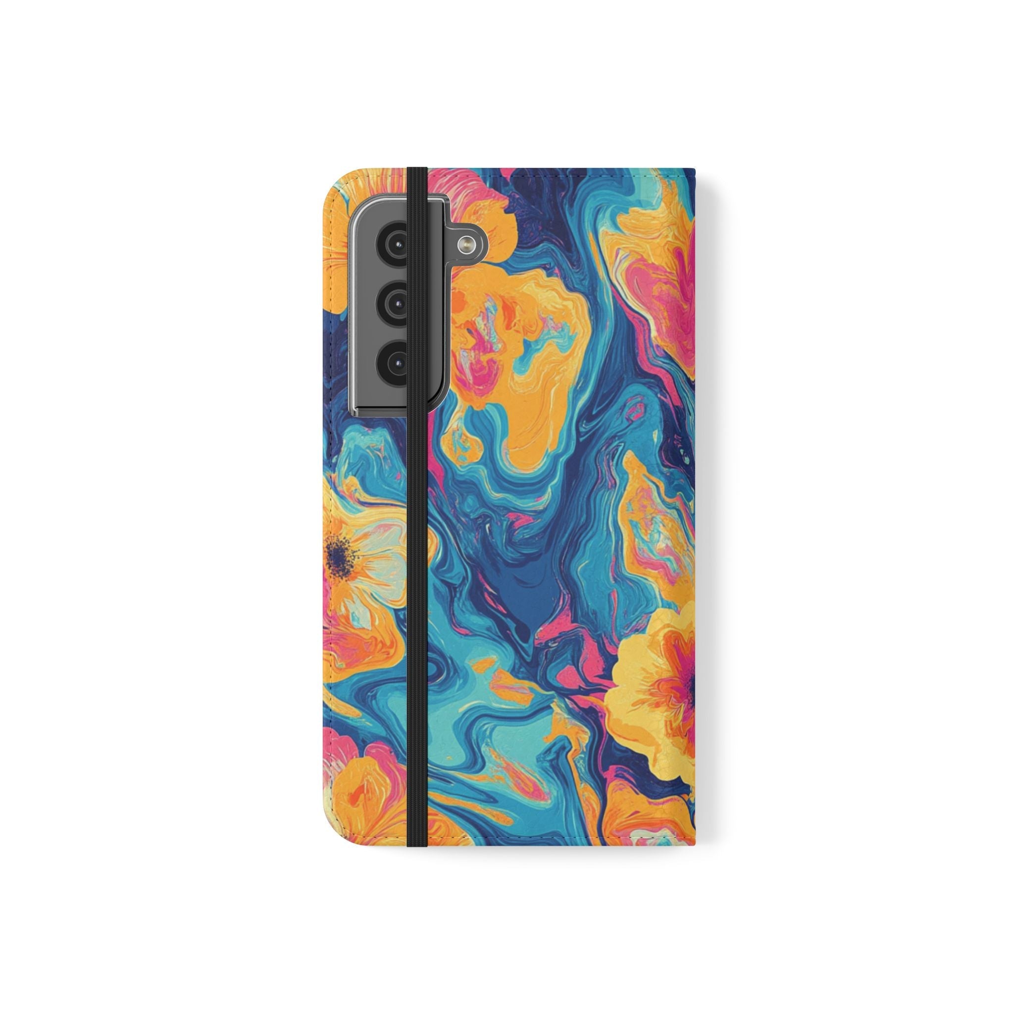 Vibrant Abstract Floral Flip Cases, Artsulli - Art is Long, Life is Short, Phone Case, , , , , , , 