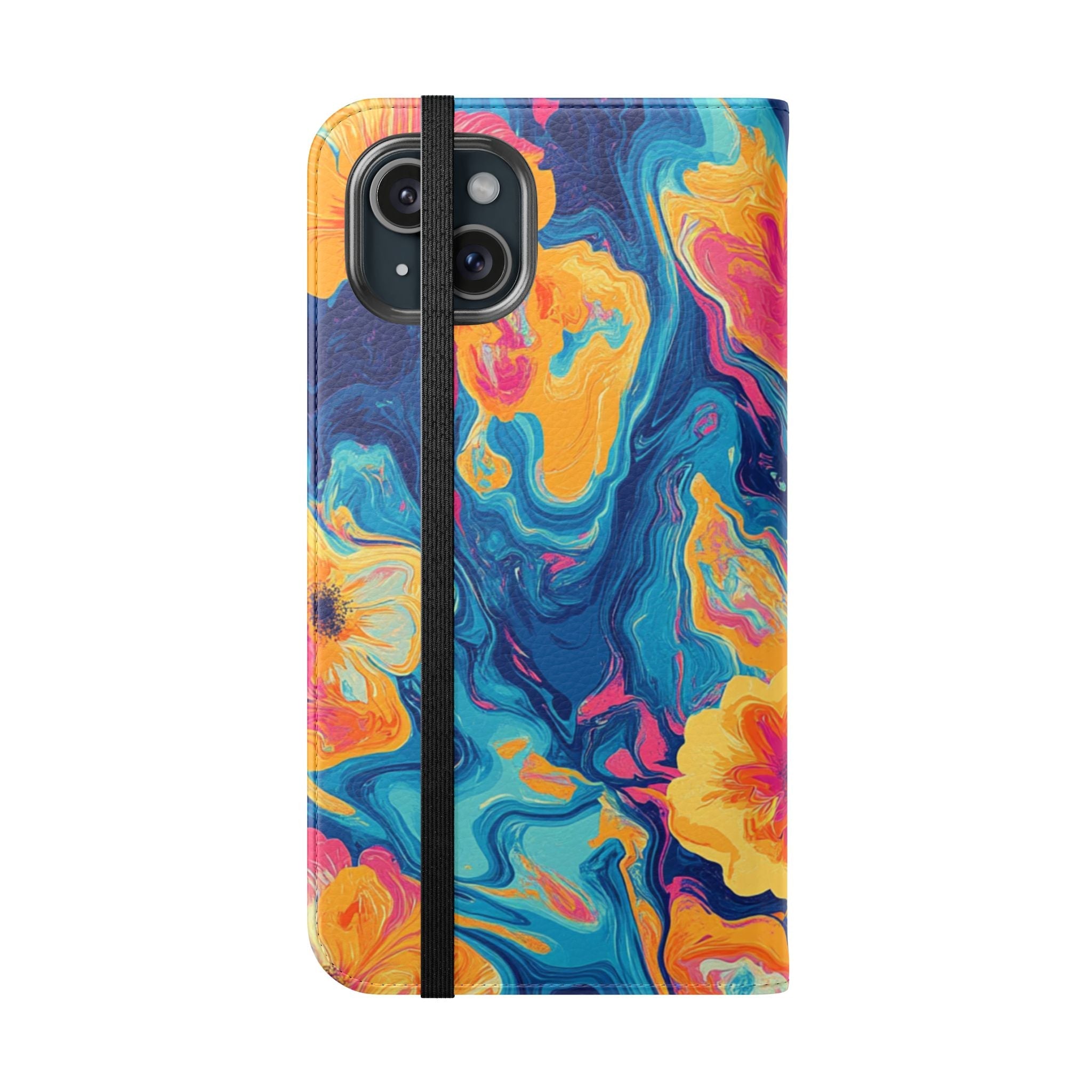 Vibrant Abstract Floral Flip Cases, Artsulli - Art is Long, Life is Short, Phone Case, , , , , , , 