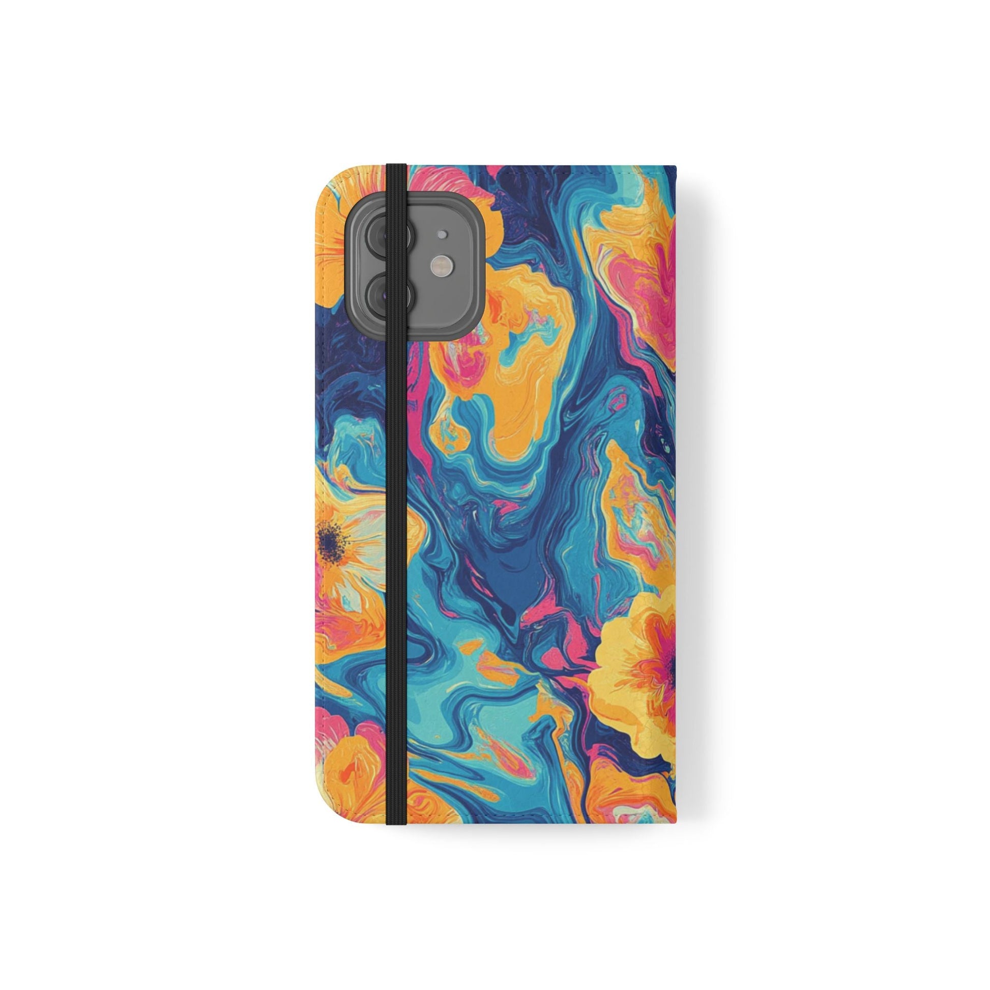 Vibrant Abstract Floral Flip Cases, Artsulli - Art is Long, Life is Short, Phone Case, , , , , , , 
