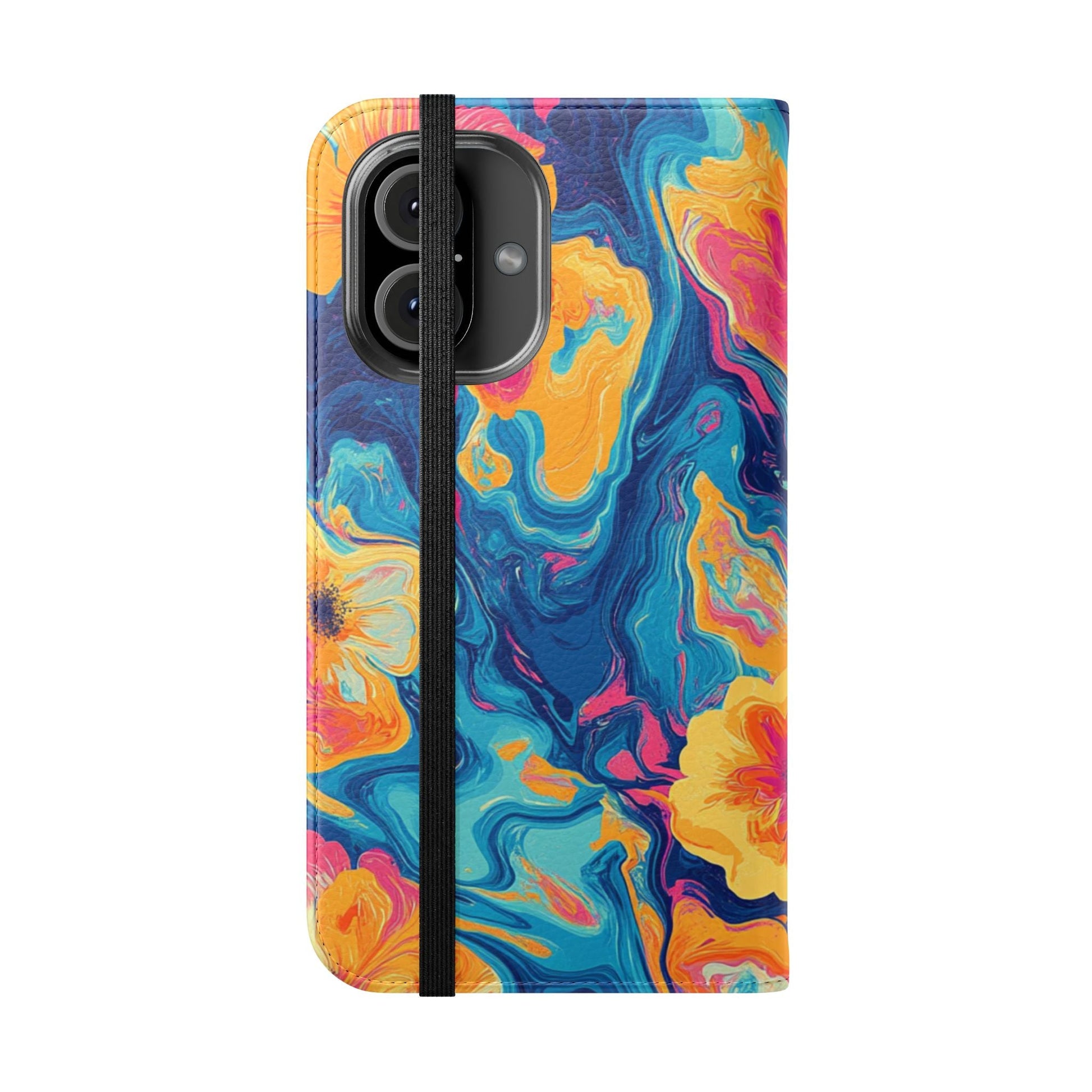 Vibrant Abstract Floral Flip Cases, Artsulli - Art is Long, Life is Short, Phone Case, , , , , , , 