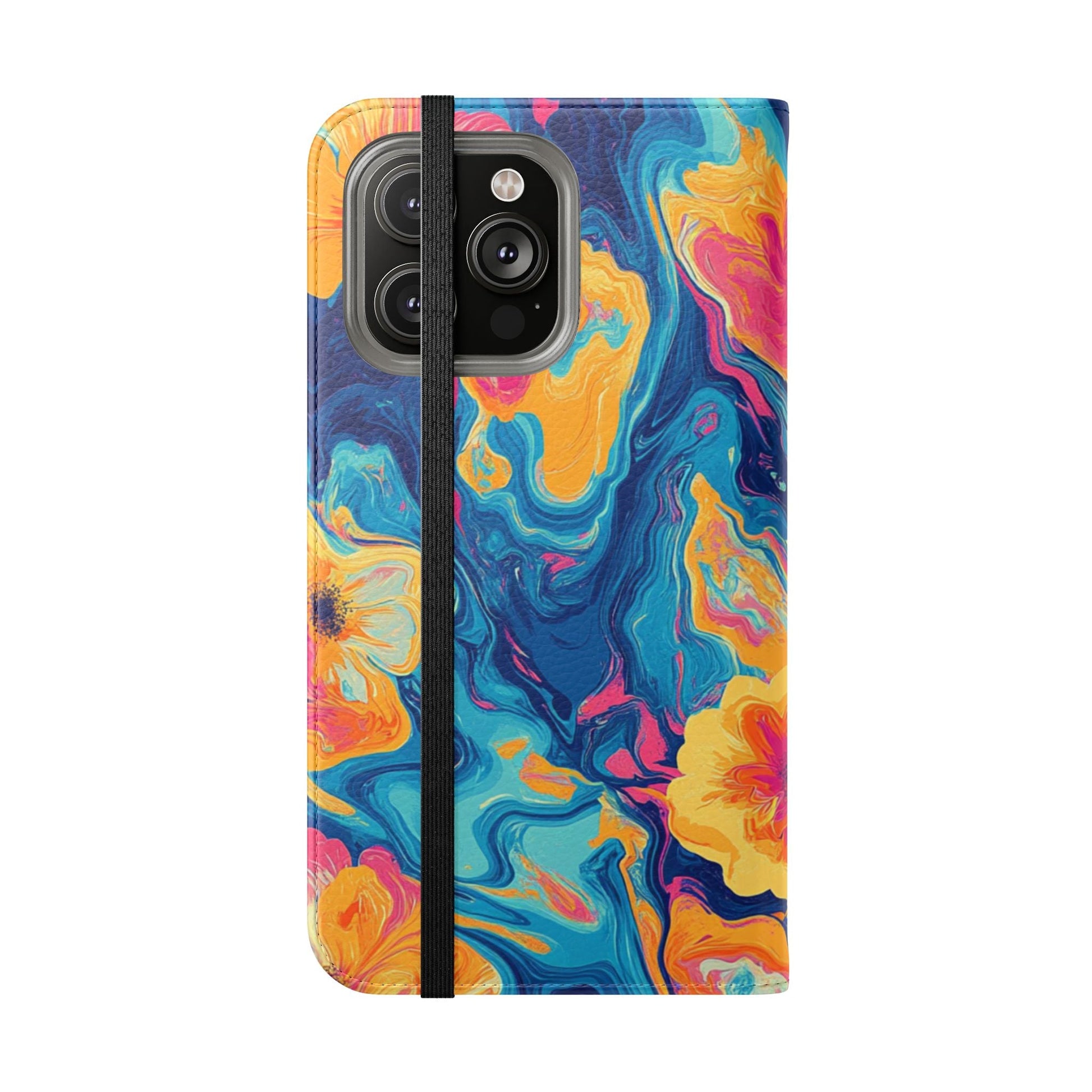 Vibrant Abstract Floral Flip Cases, Artsulli - Art is Long, Life is Short, Phone Case, , , , , , , 