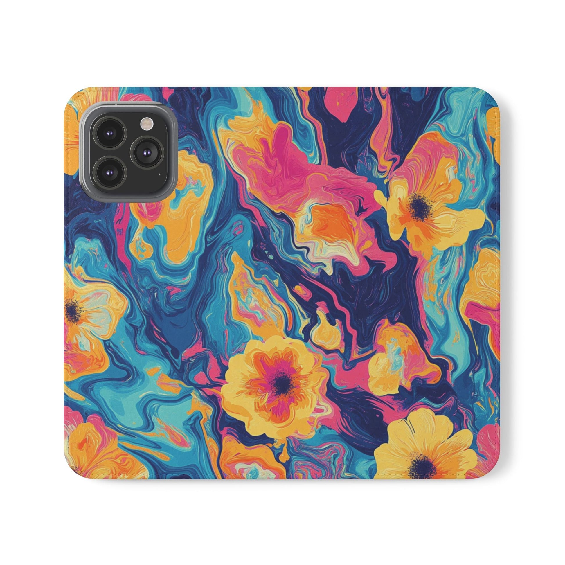 Vibrant Abstract Floral Flip Cases, Artsulli - Art is Long, Life is Short, Phone Case, Size, iPhone 13 Pro Max, , , , , 18091969524907416200