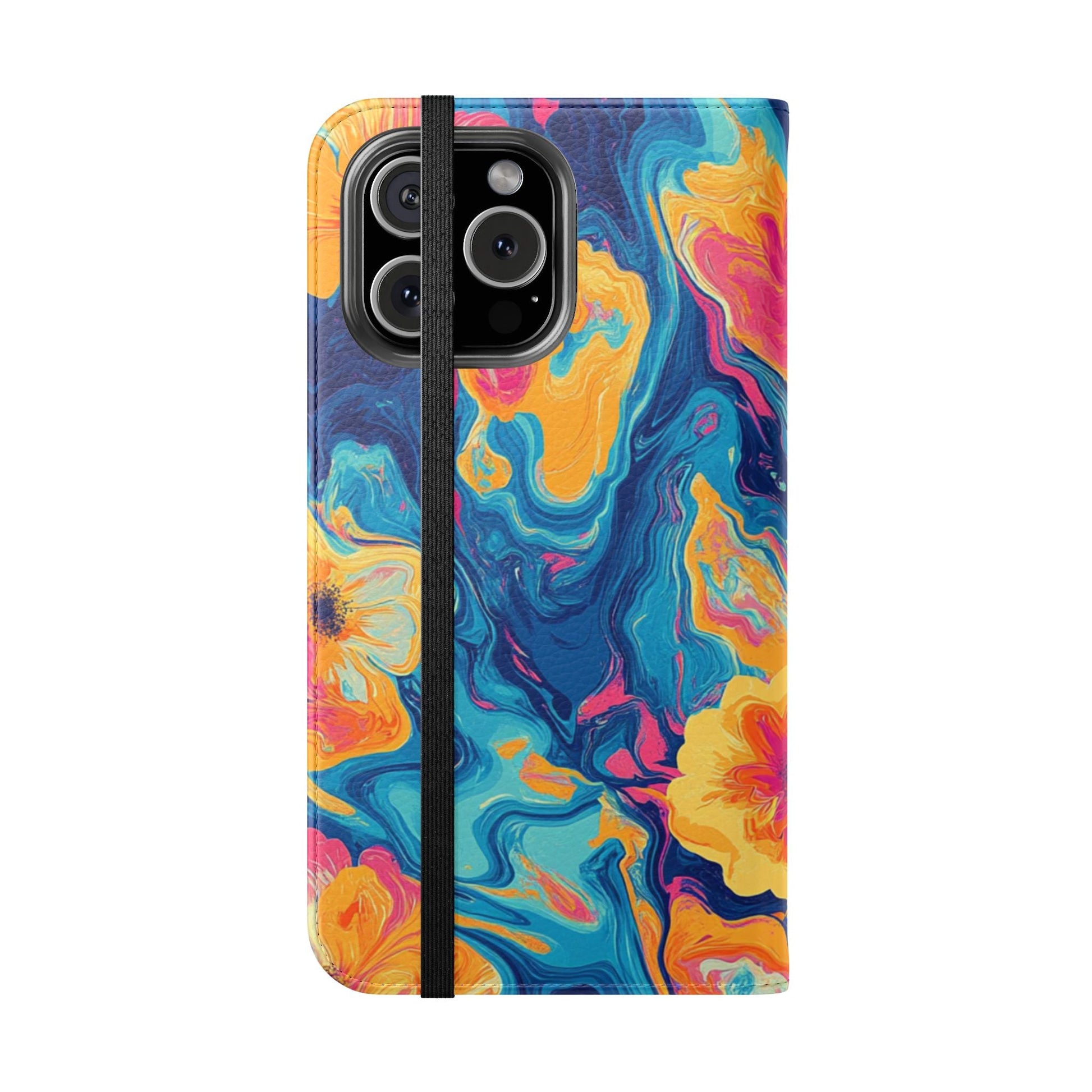 Vibrant Abstract Floral Flip Cases, Artsulli - Art is Long, Life is Short, Phone Case, , , , , , , 