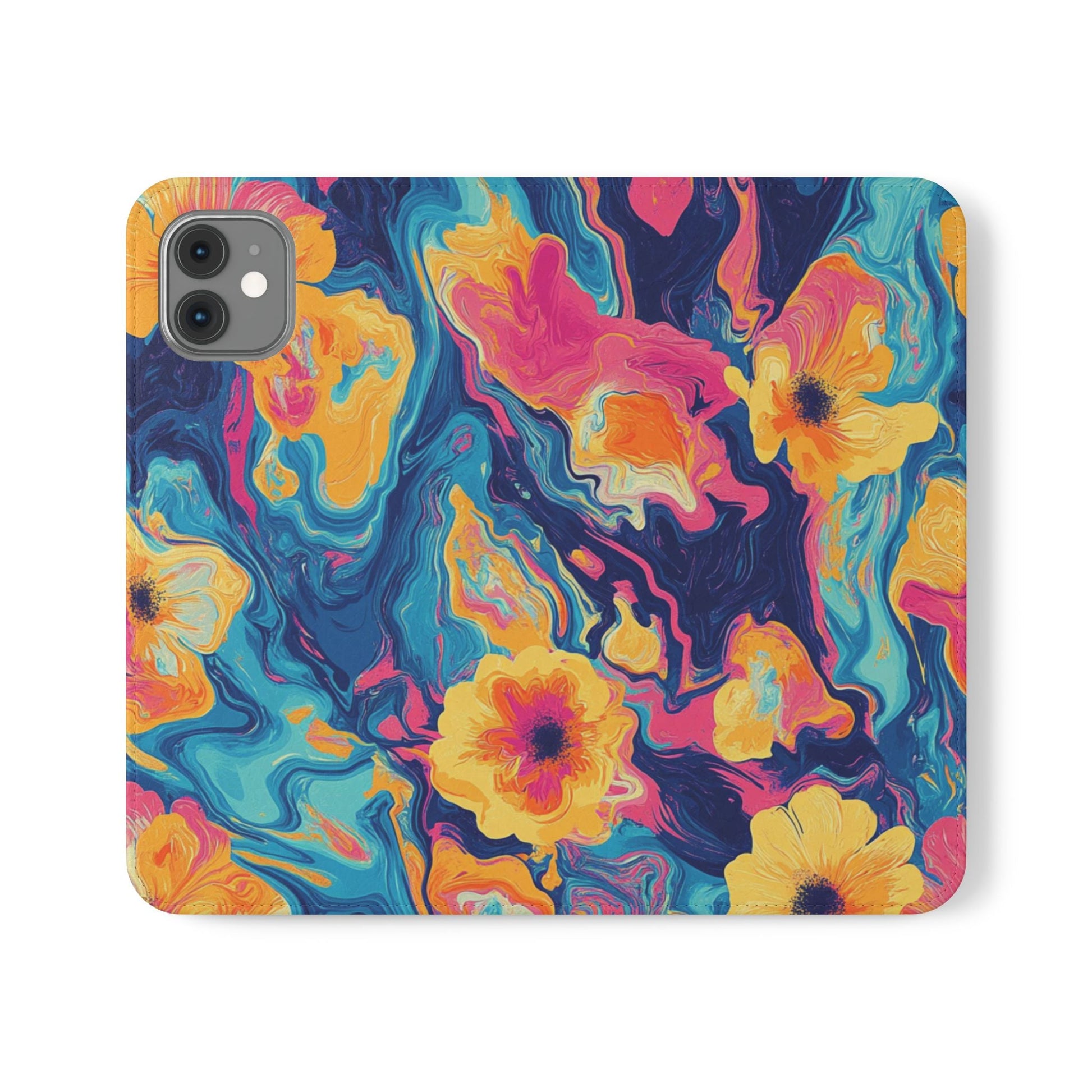 Vibrant Abstract Floral Flip Cases, Artsulli - Art is Long, Life is Short, Phone Case, Size, iPhone 11, , , , , 10434706972147492423
