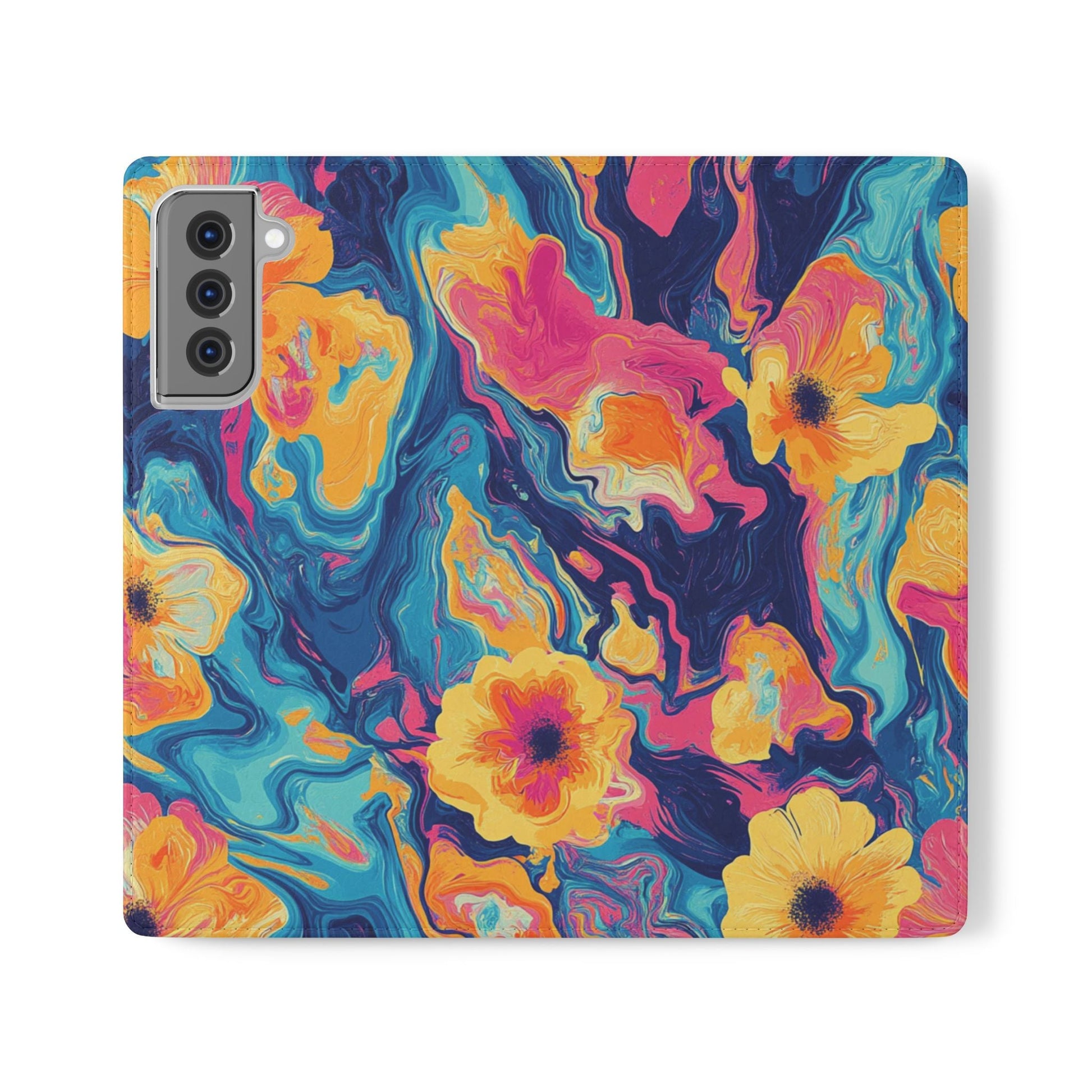 Vibrant Abstract Floral Flip Cases, Artsulli - Art is Long, Life is Short, Phone Case, Size, Samsung Galaxy S21 Plus, , , , , 12862181114128662526