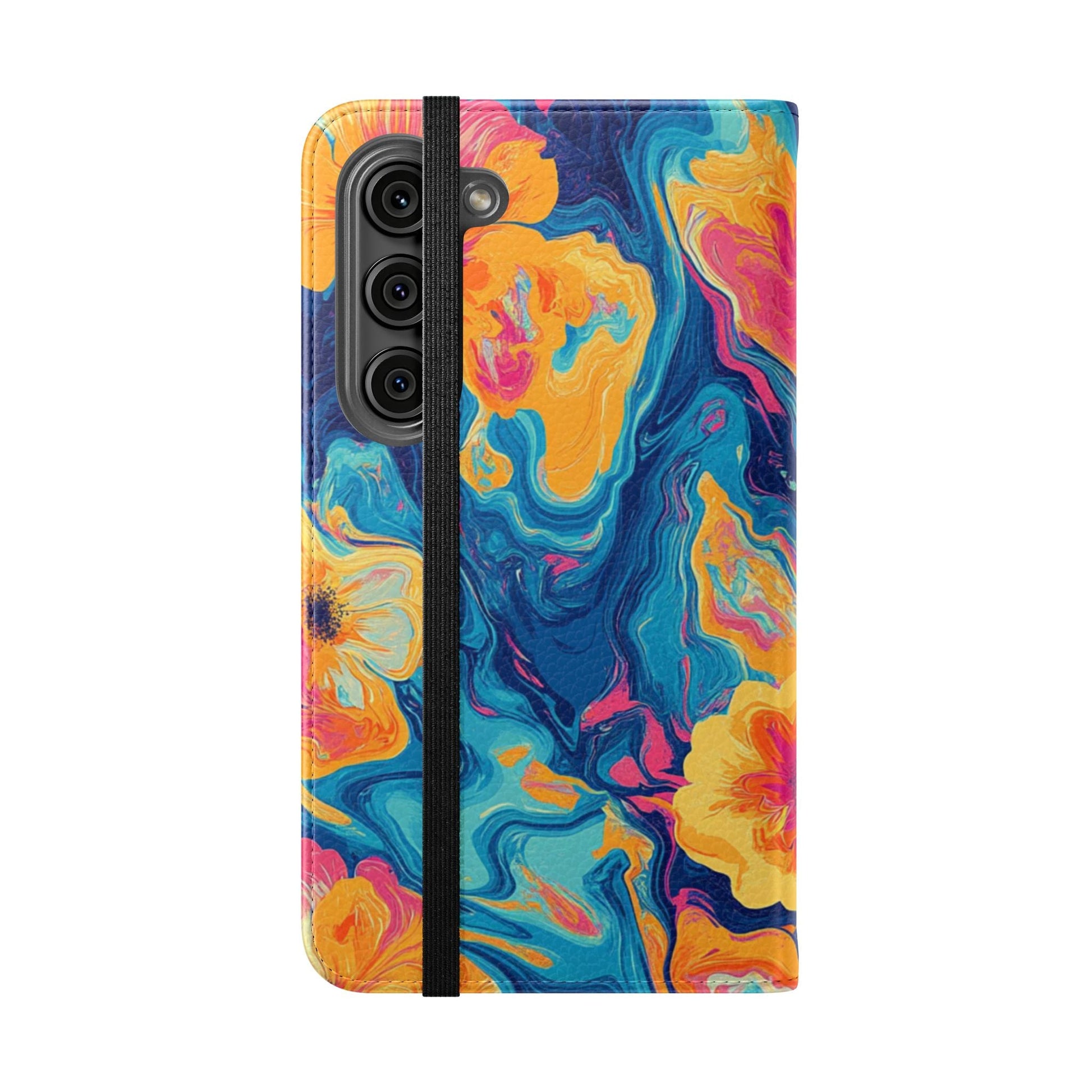 Vibrant Abstract Floral Flip Cases, Artsulli - Art is Long, Life is Short, Phone Case, , , , , , , 