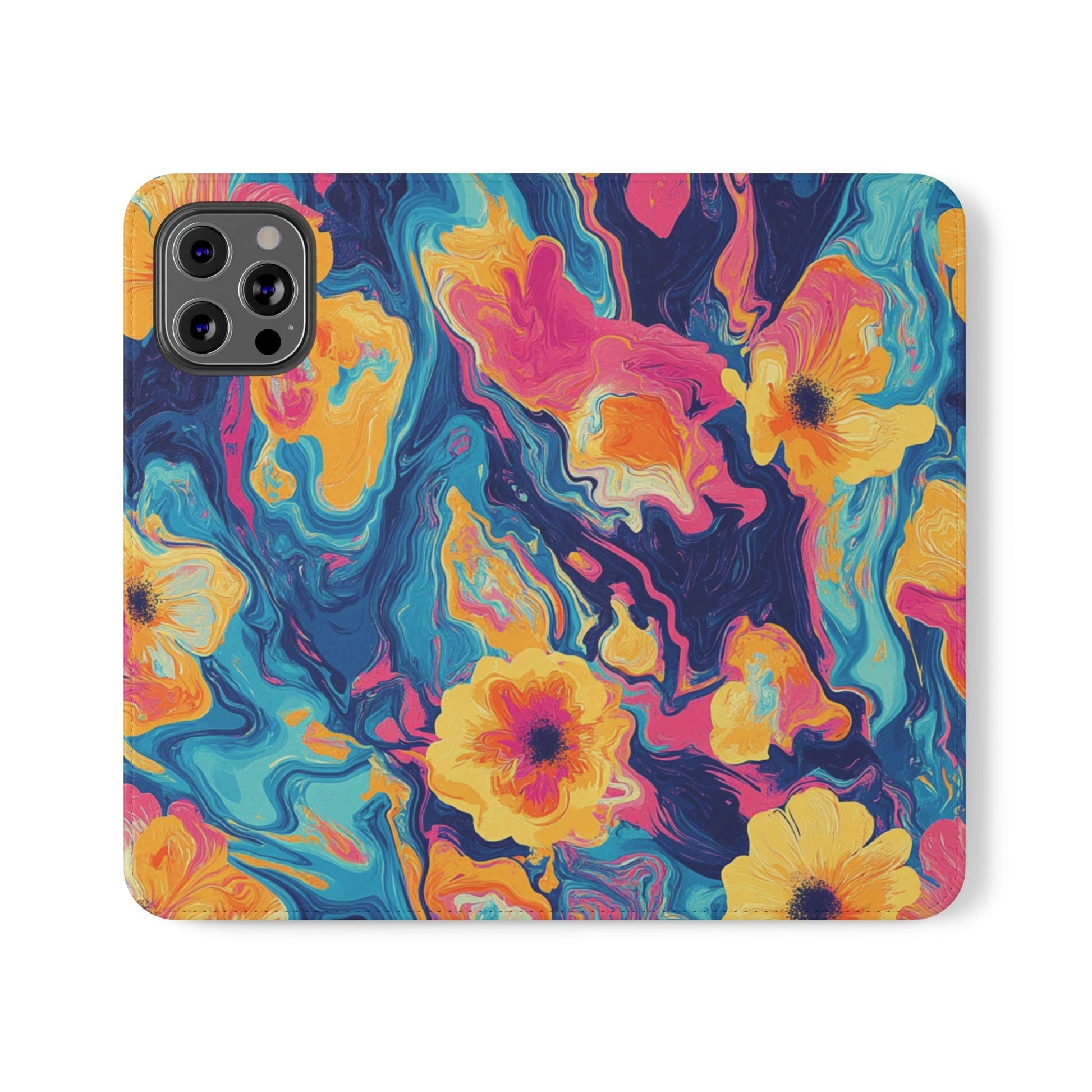 Vibrant Abstract Floral Flip Cases, Artsulli - Art is Long, Life is Short, Phone Case, Size, iPhone 12 Pro Max, , , , , 30865604829410302959