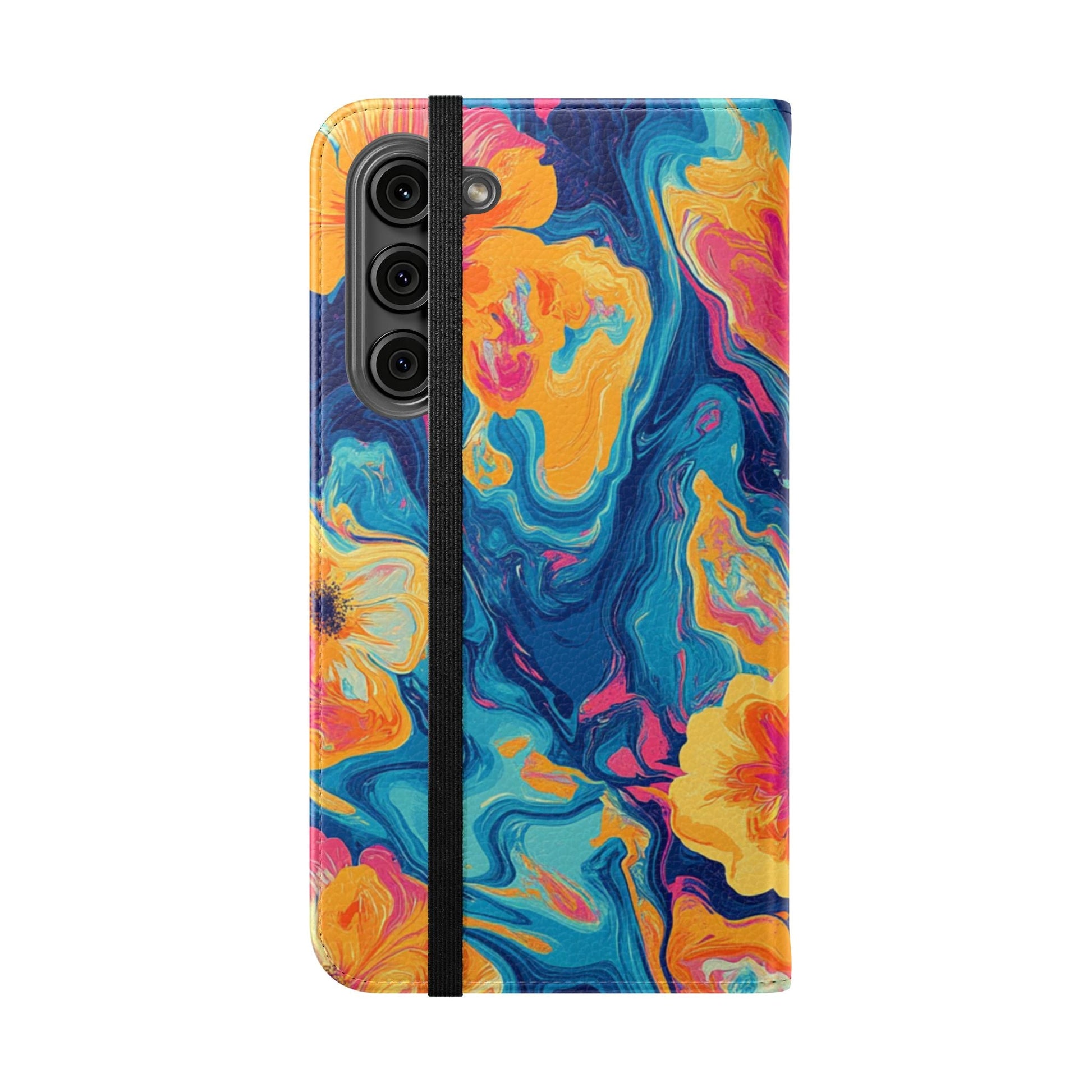 Vibrant Abstract Floral Flip Cases, Artsulli - Art is Long, Life is Short, Phone Case, , , , , , , 