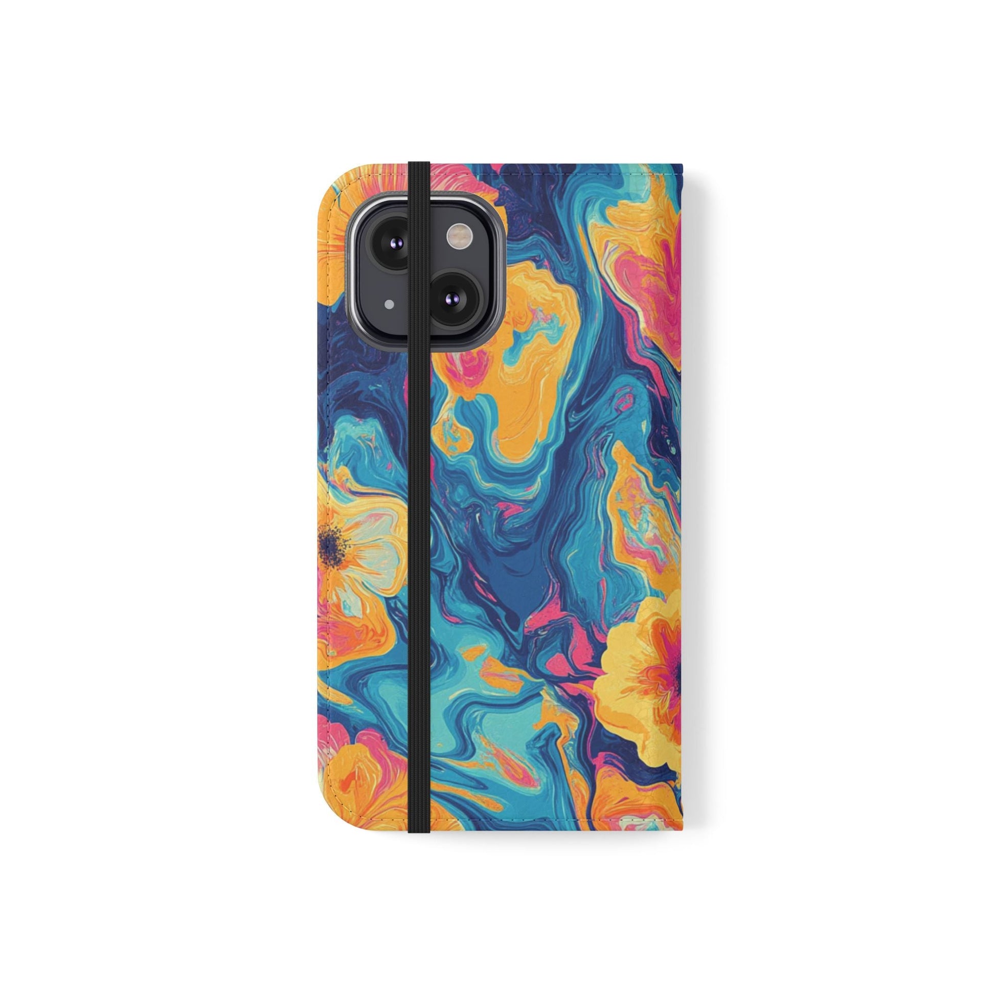 Vibrant Abstract Floral Flip Cases, Artsulli - Art is Long, Life is Short, Phone Case, , , , , , , 