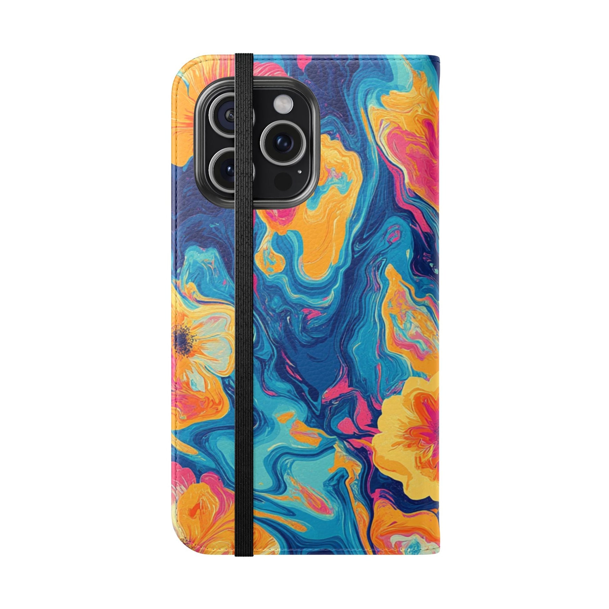 Vibrant Abstract Floral Flip Cases, Artsulli - Art is Long, Life is Short, Phone Case, , , , , , , 