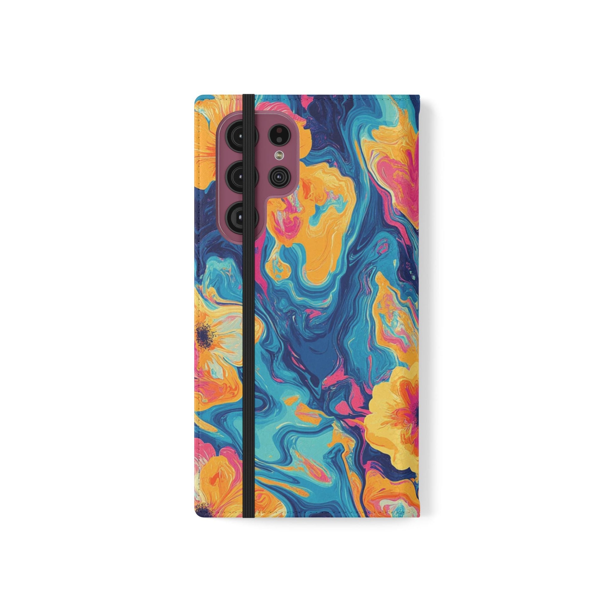 Vibrant Abstract Floral Flip Cases, Artsulli - Art is Long, Life is Short, Phone Case, , , , , , , 
