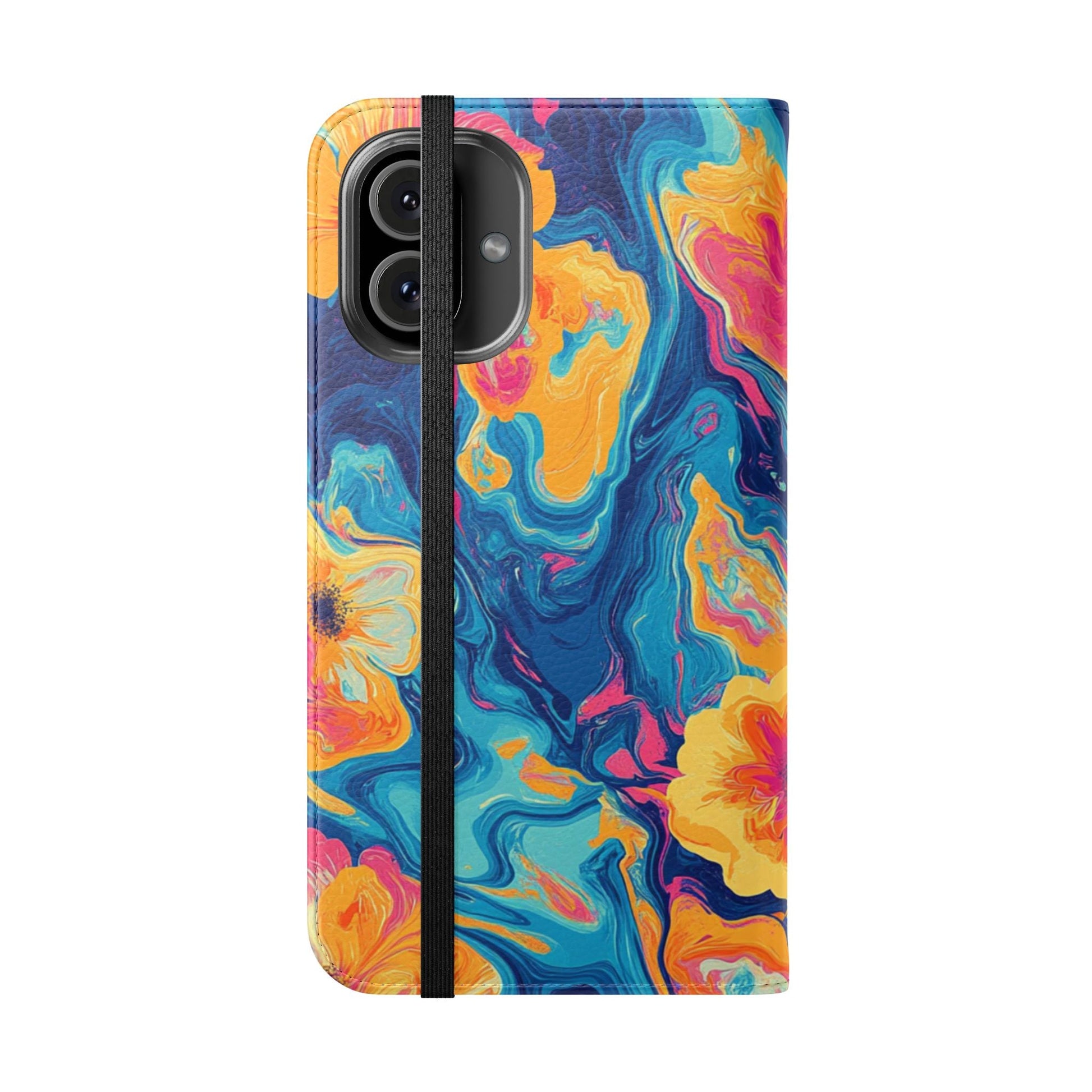 Vibrant Abstract Floral Flip Cases, Artsulli - Art is Long, Life is Short, Phone Case, , , , , , , 
