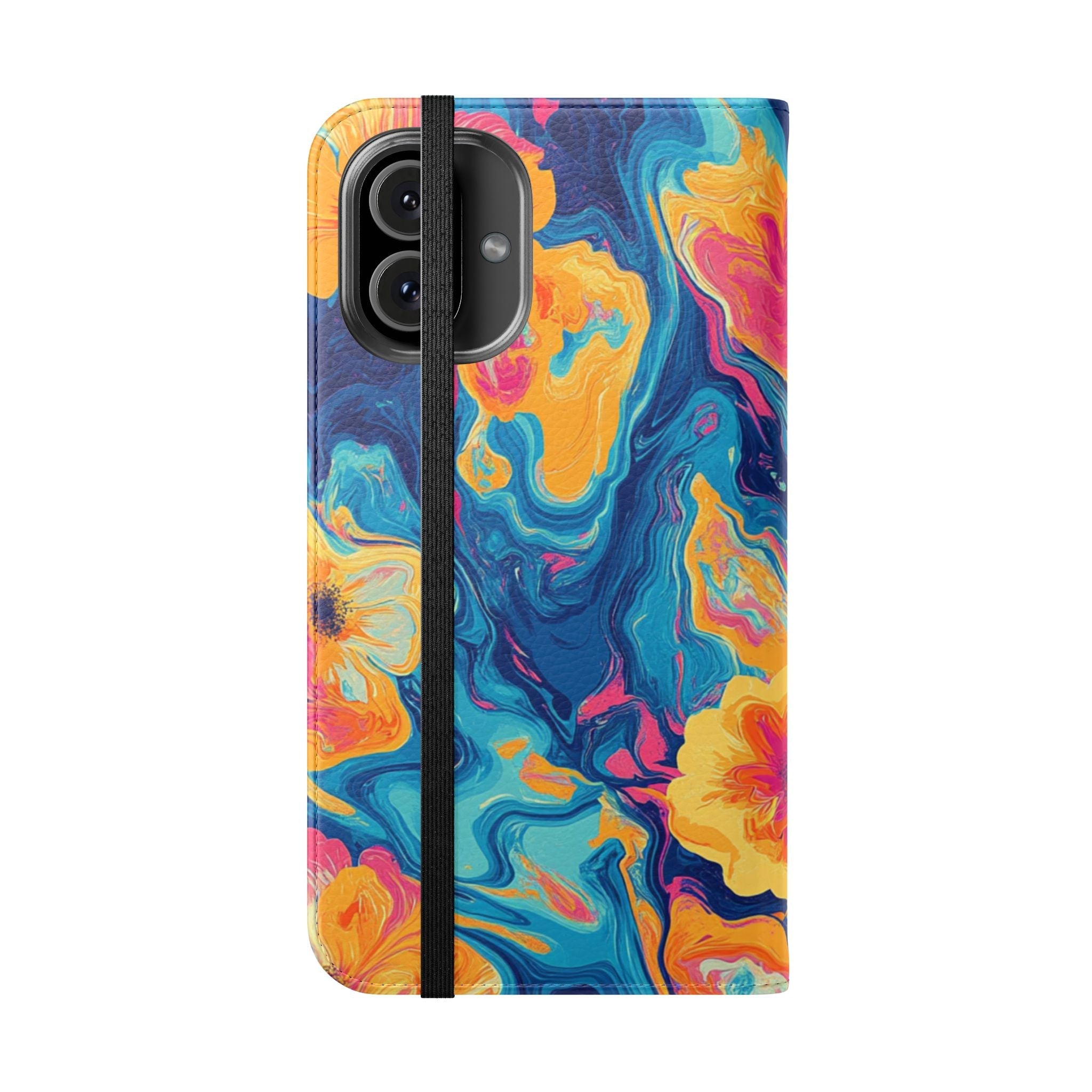 Vibrant Abstract Floral Flip Cases, Artsulli - Art is Long, Life is Short, Phone Case, , , , , , , 