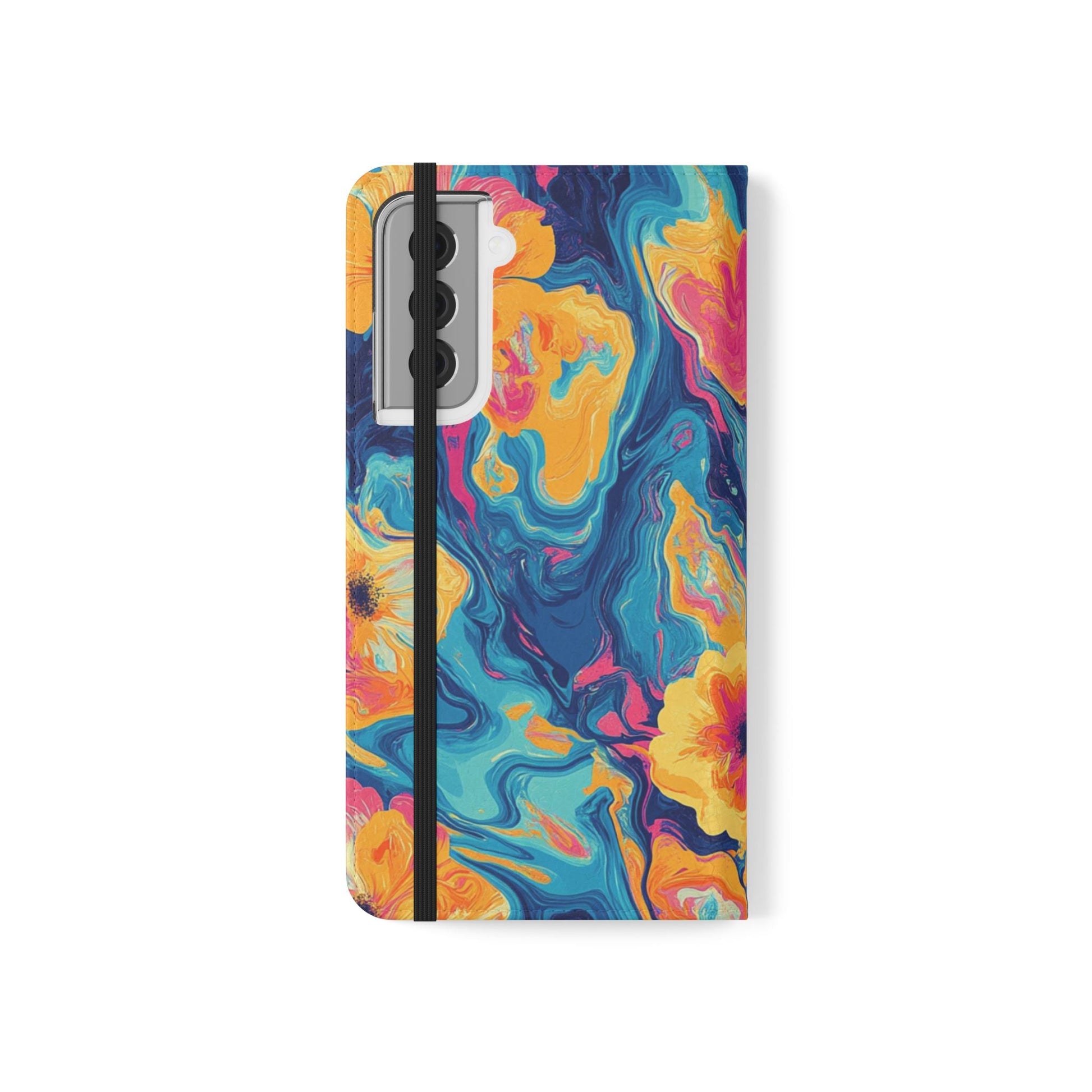 Vibrant Abstract Floral Flip Cases, Artsulli - Art is Long, Life is Short, Phone Case, , , , , , , 