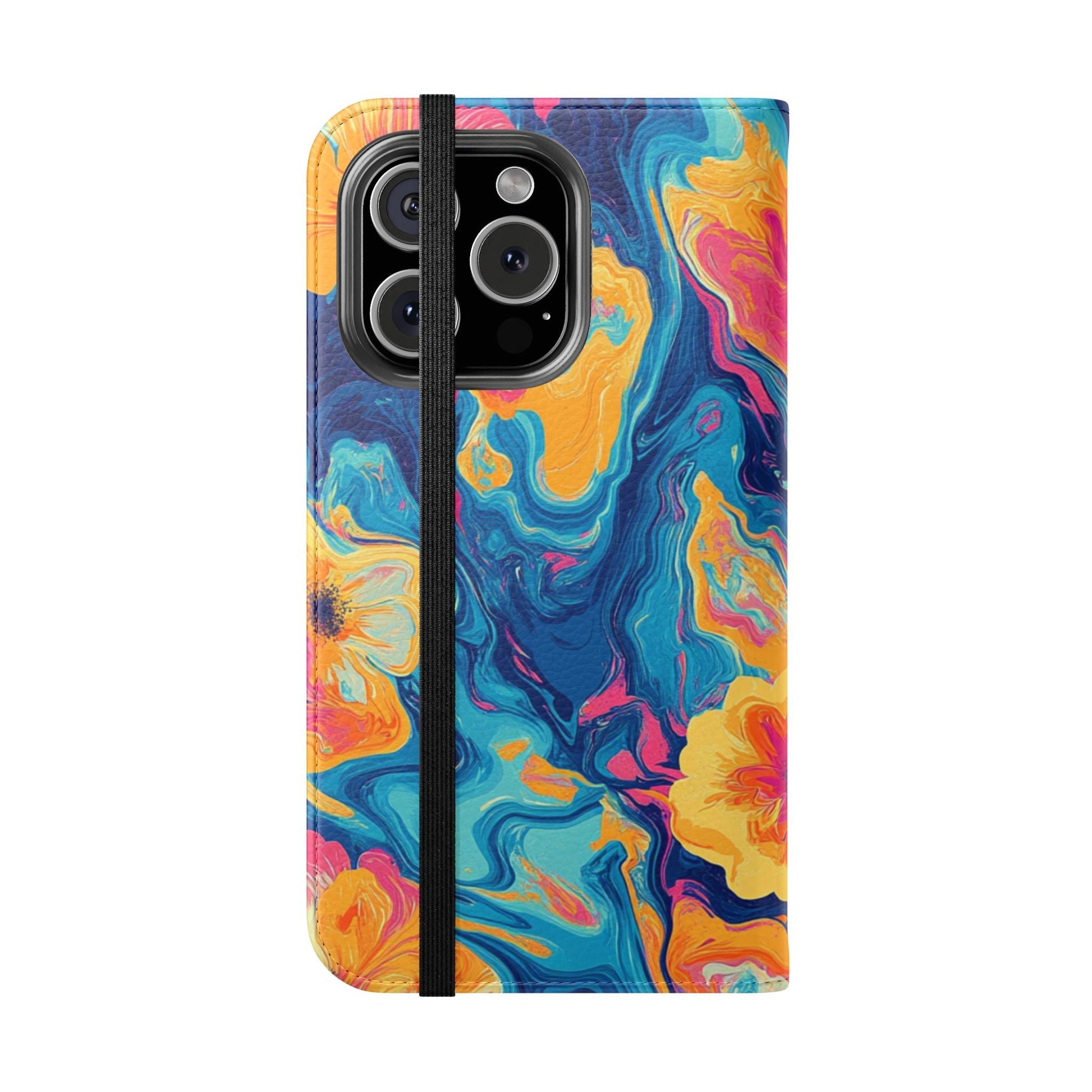 Vibrant Abstract Floral Flip Cases, Artsulli - Art is Long, Life is Short, Phone Case, , , , , , , 