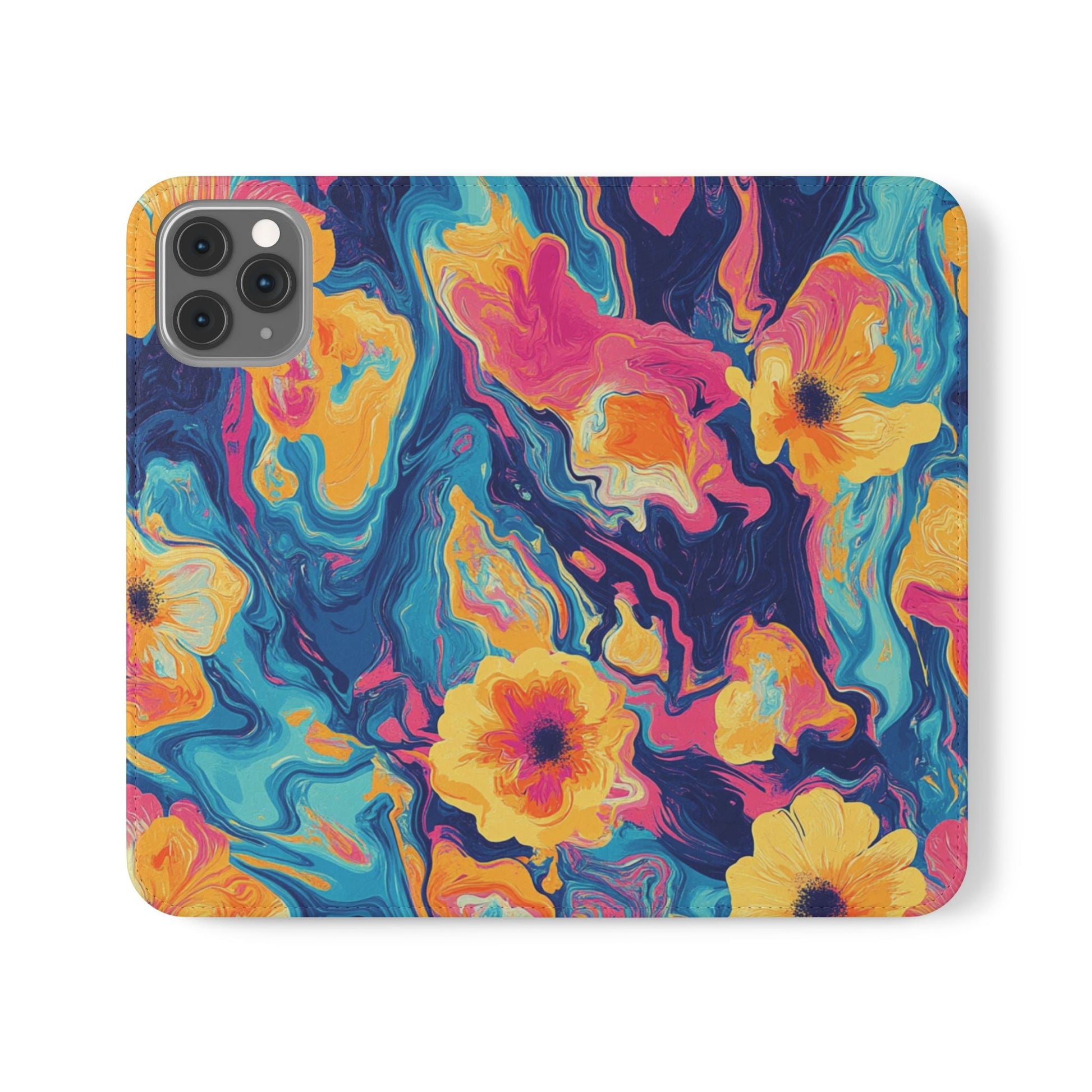 Vibrant Abstract Floral Flip Cases, Artsulli - Art is Long, Life is Short, Phone Case, Size, iPhone 11 Pro, , , , , 21500526887058184321