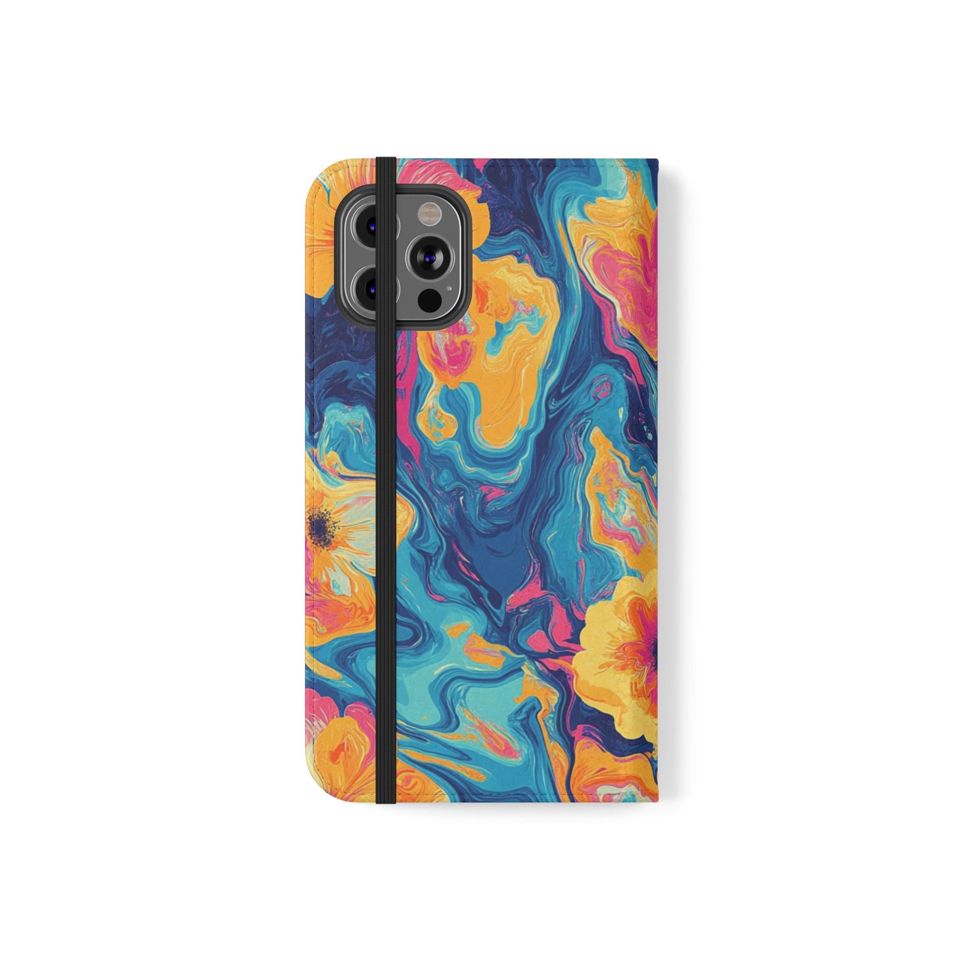 Vibrant Abstract Floral Flip Cases, Artsulli - Art is Long, Life is Short, Phone Case, , , , , , , 
