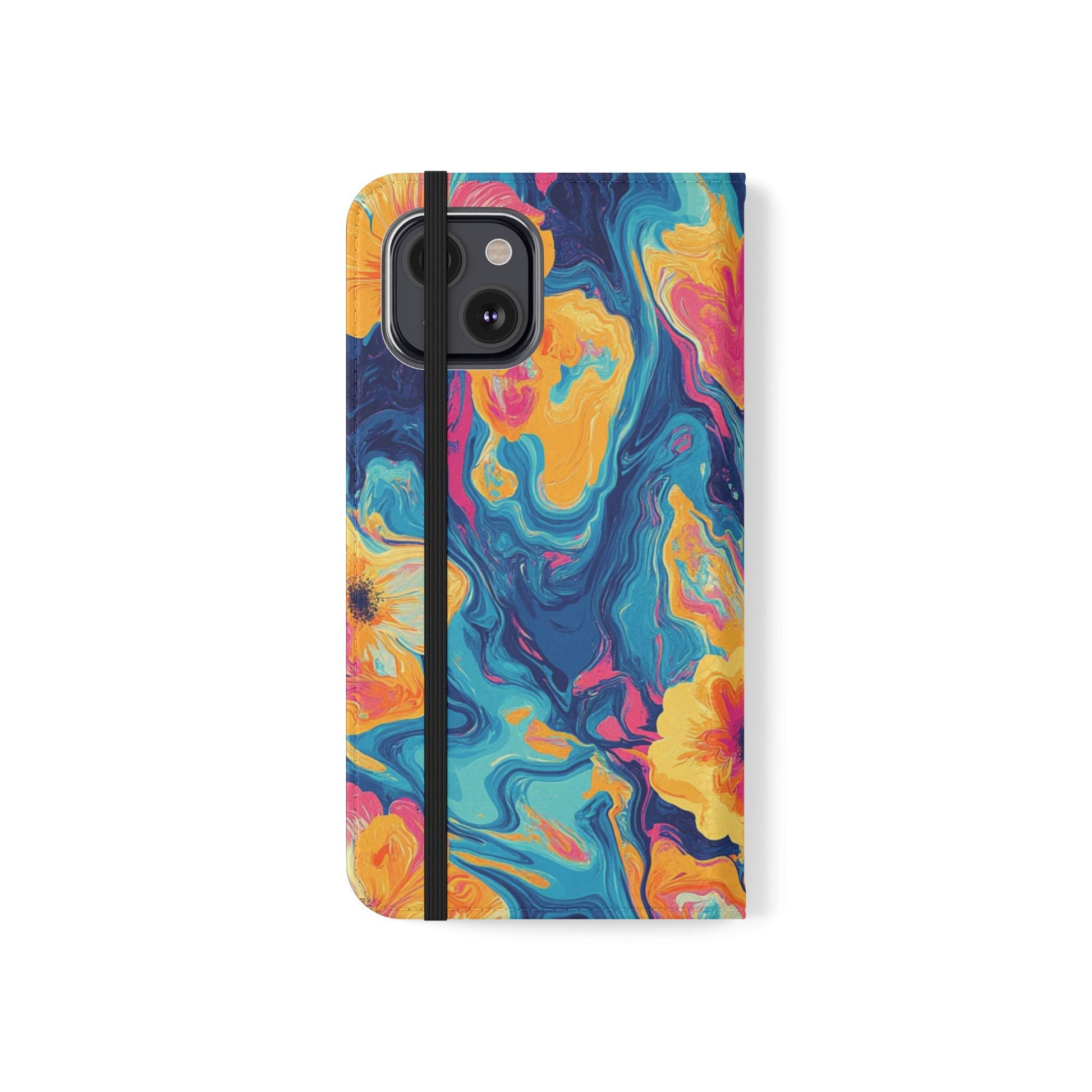 Vibrant Abstract Floral Flip Cases, Artsulli - Art is Long, Life is Short, Phone Case, , , , , , , 