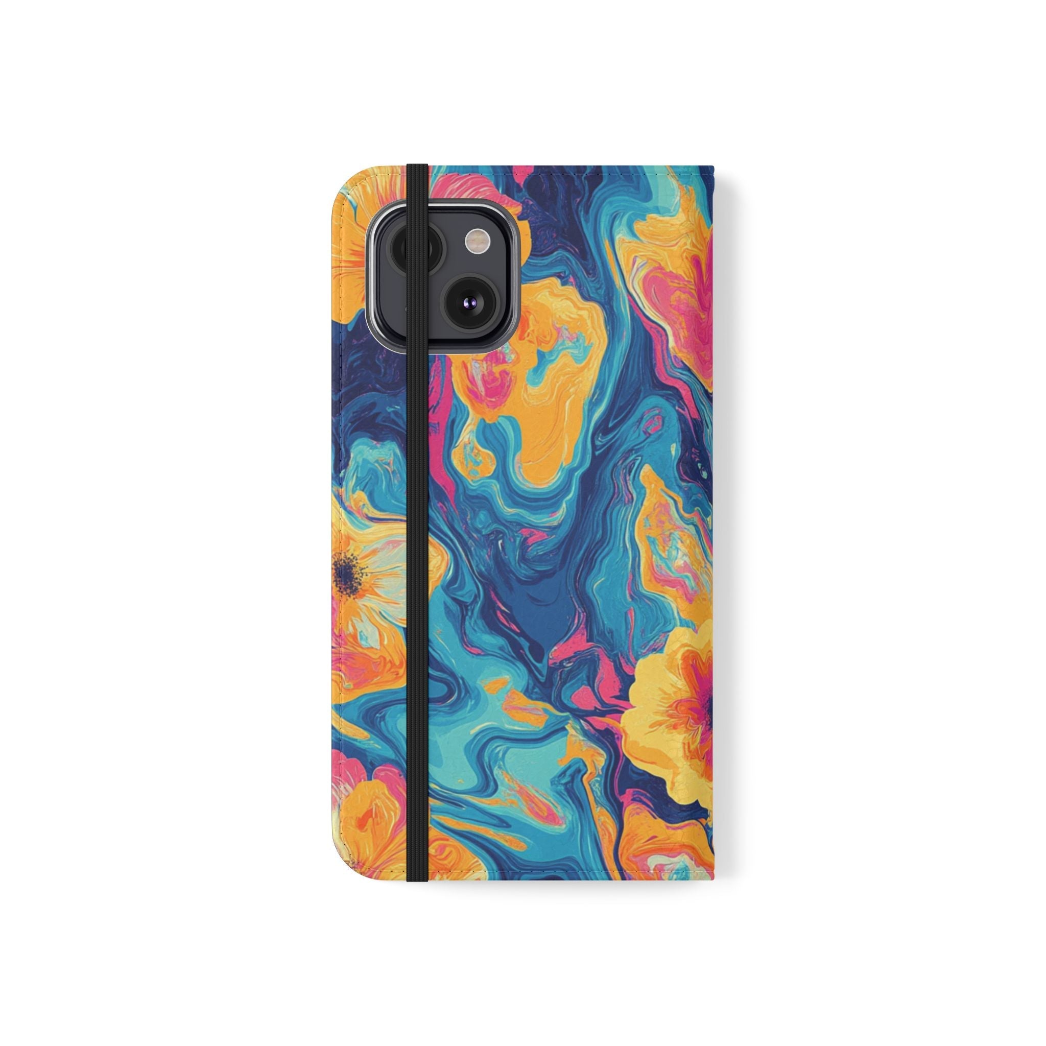 Vibrant Abstract Floral Flip Cases, Artsulli - Art is Long, Life is Short, Phone Case, , , , , , , 