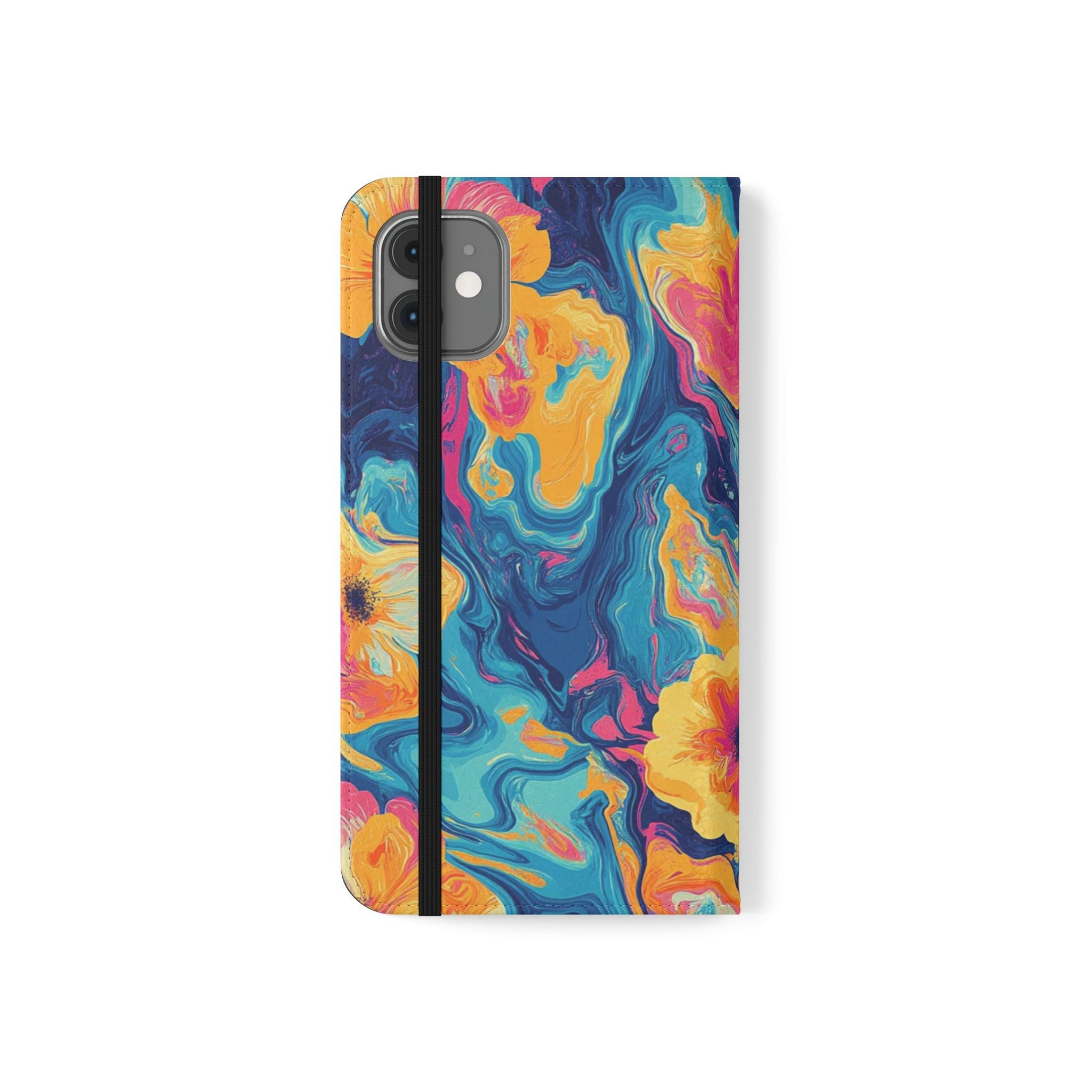 Vibrant Abstract Floral Flip Cases, Artsulli - Art is Long, Life is Short, Phone Case, , , , , , , 