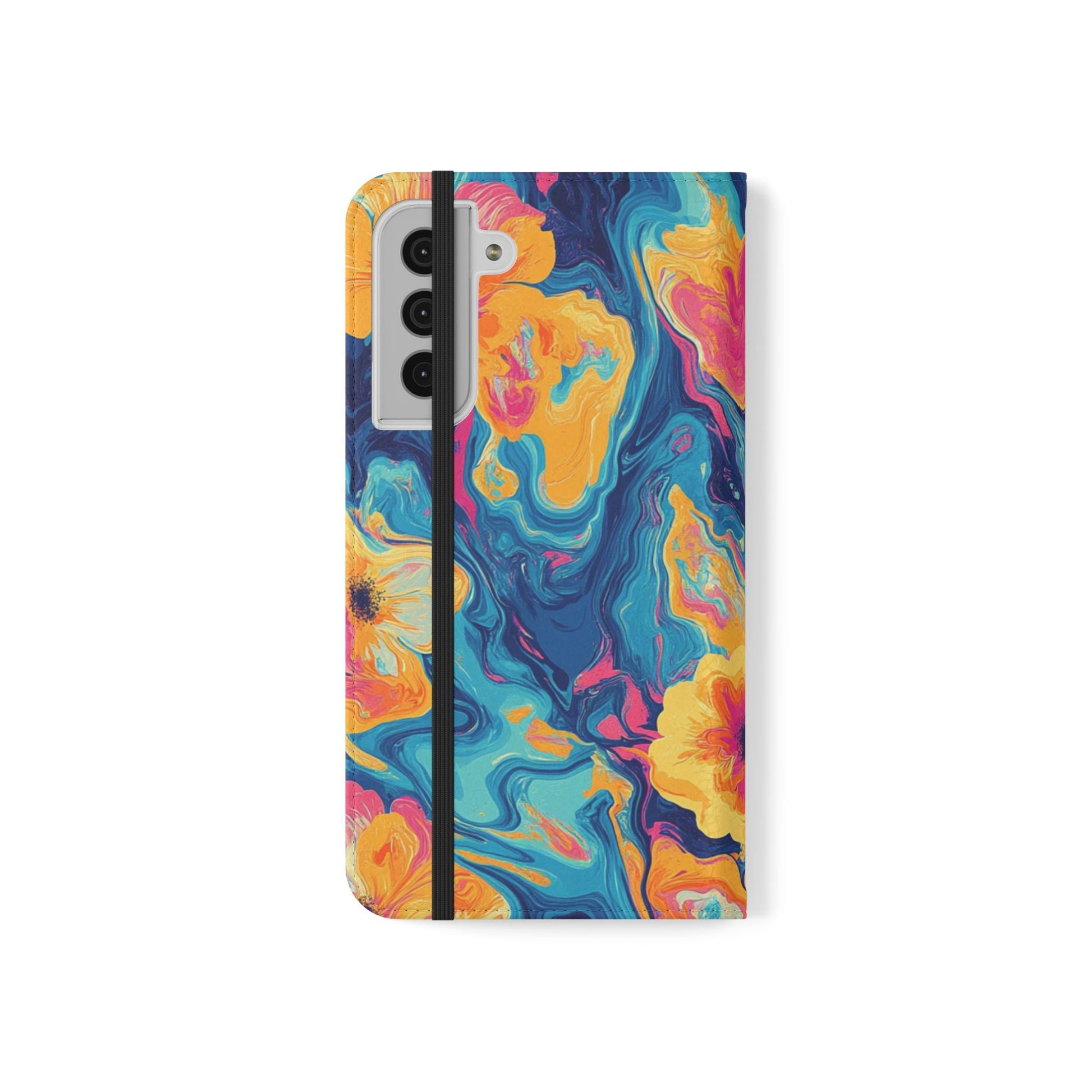 Vibrant Abstract Floral Flip Cases, Artsulli - Art is Long, Life is Short, Phone Case, , , , , , , 